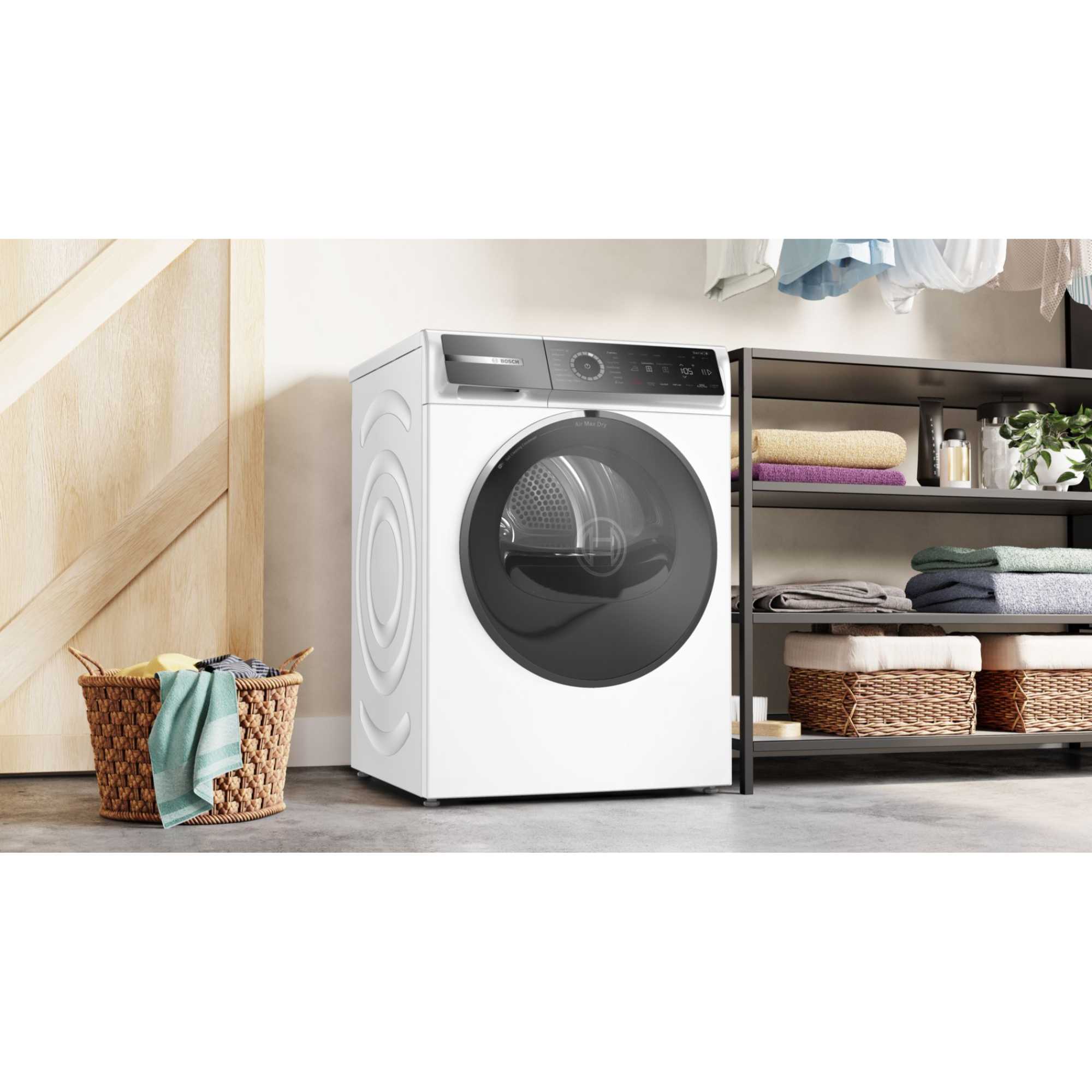 WRB247C9GB Series 8 9kg Smart Heat Pump Tumble Dryer - White