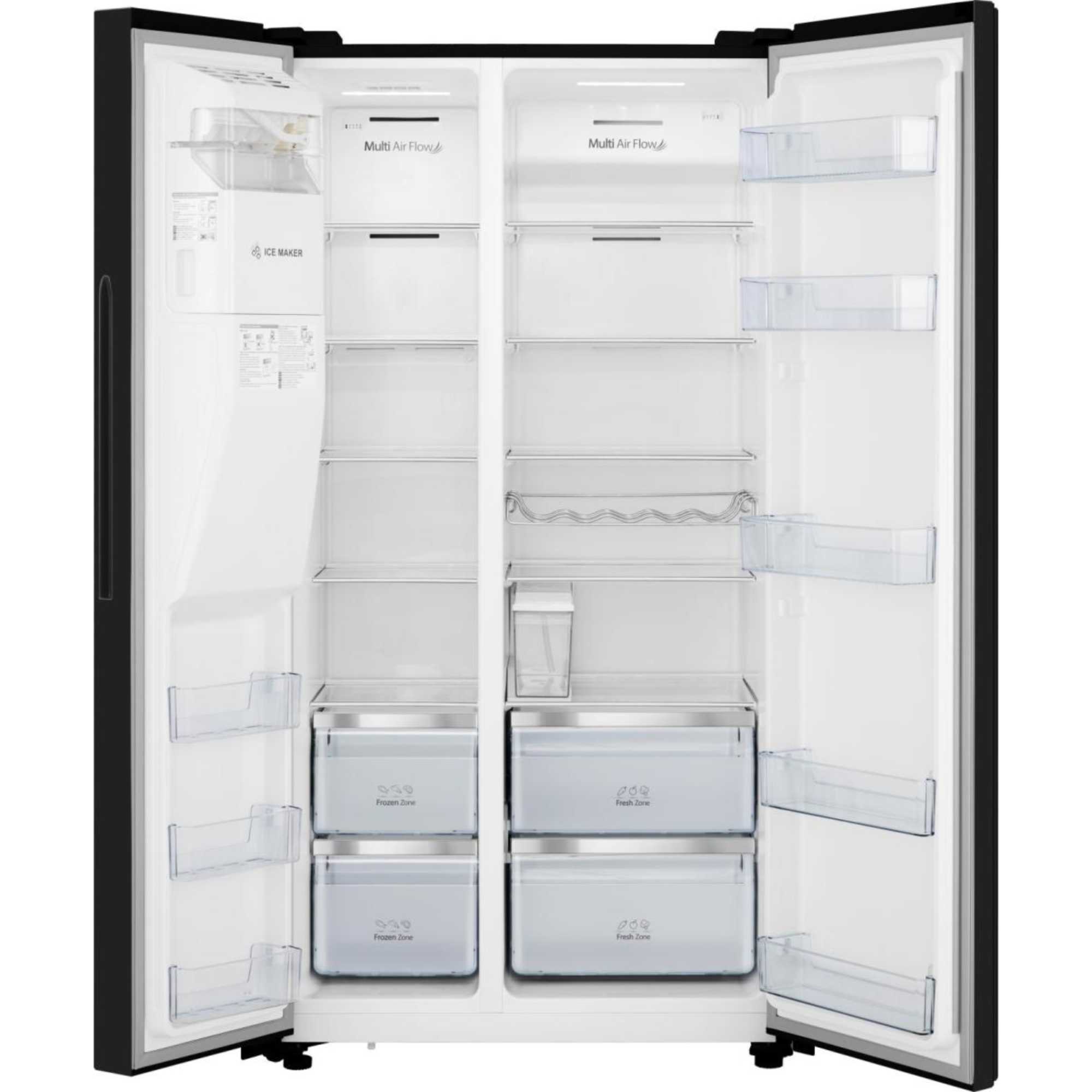 RS694N4TBE Total No Frost American Style Fridge Freezer - Black
