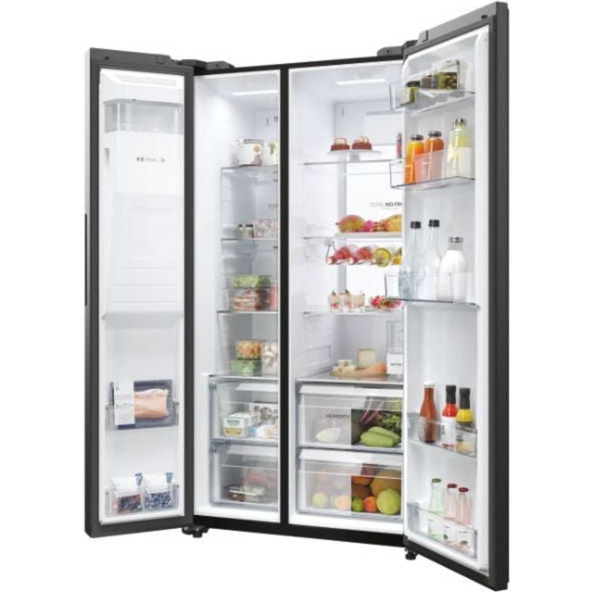 HSW79F18DIPT Series 7 601l American Style Fridge Freezer - Slate Black