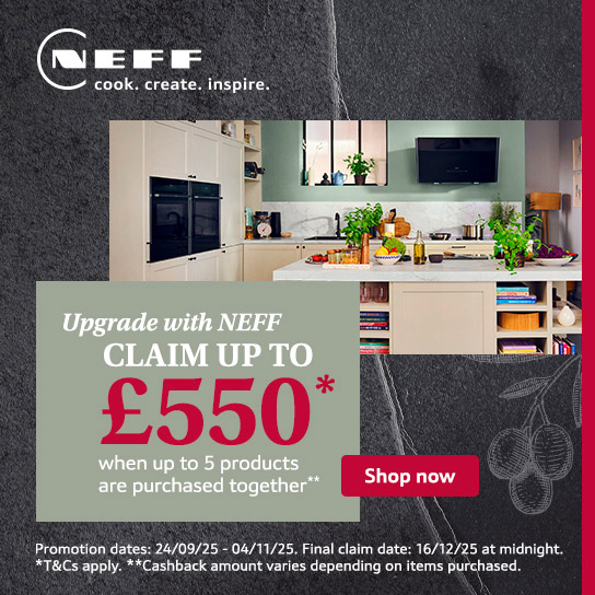 Claim up to £550 when up to 5 Neff products are purchased together