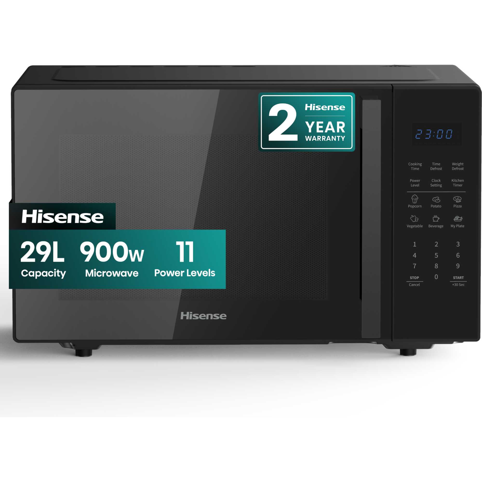 H29MOBS9HGUK 29L 900W Microwave Grill - Black