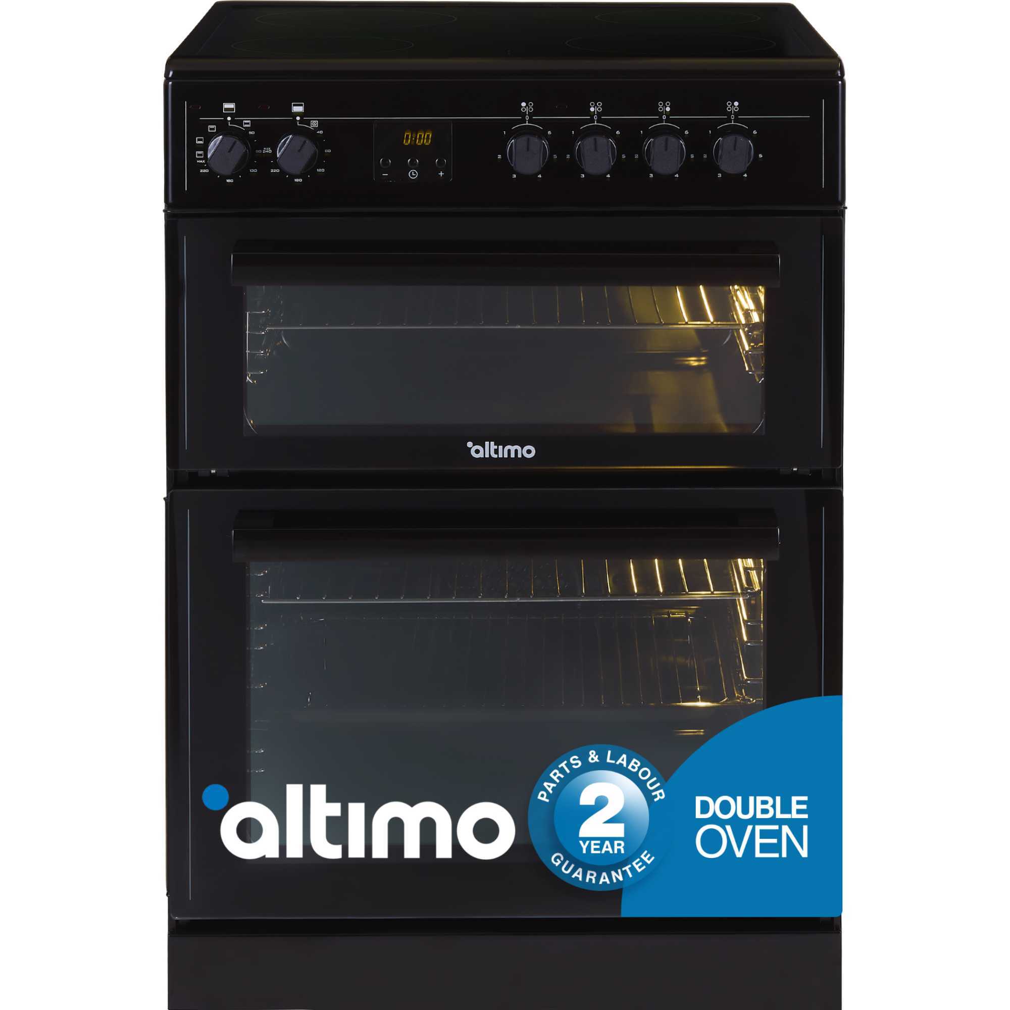 CEDC602B 600mm Double Oven Cooker with Ceramic Hob