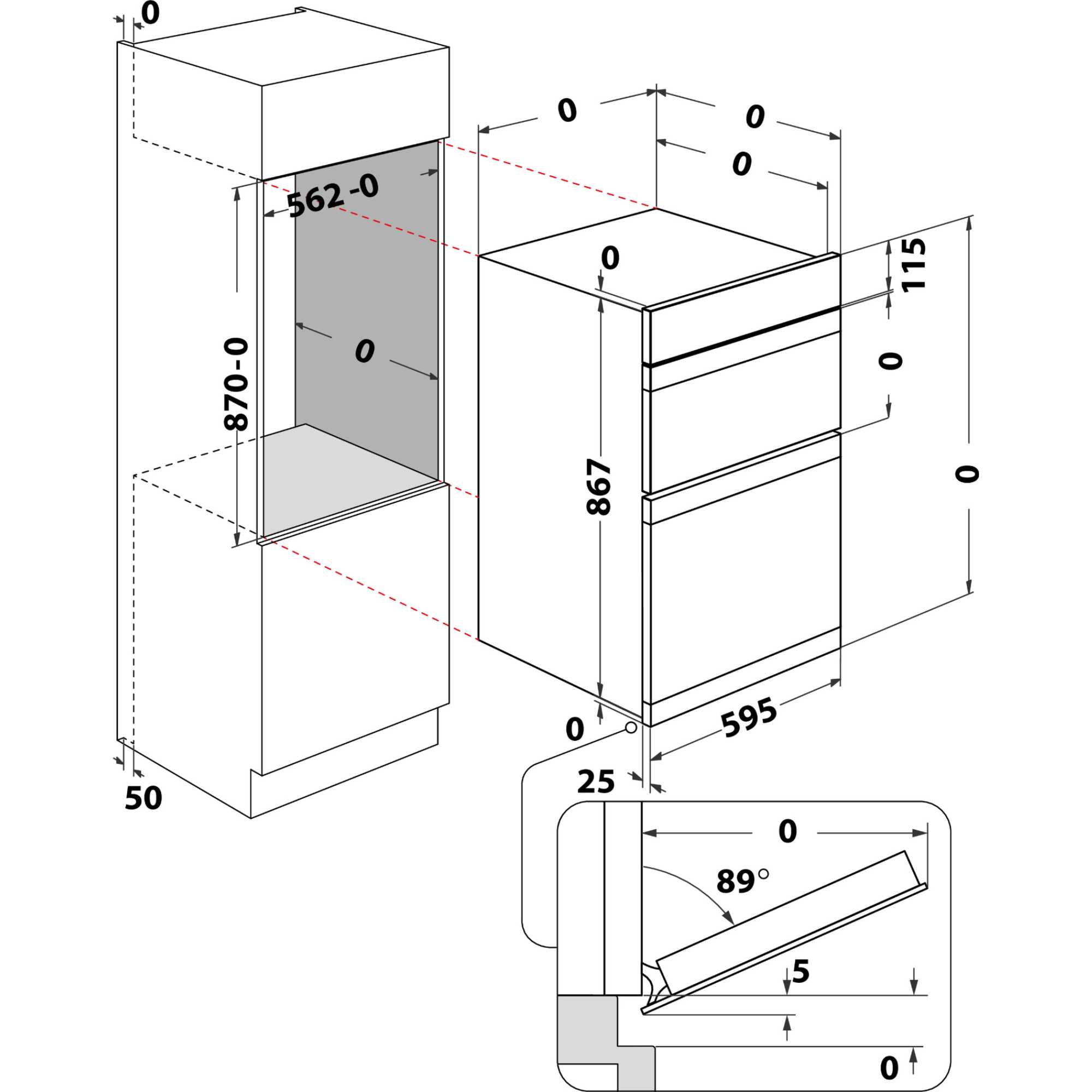 DIH 10D W Built-In Double Oven - White