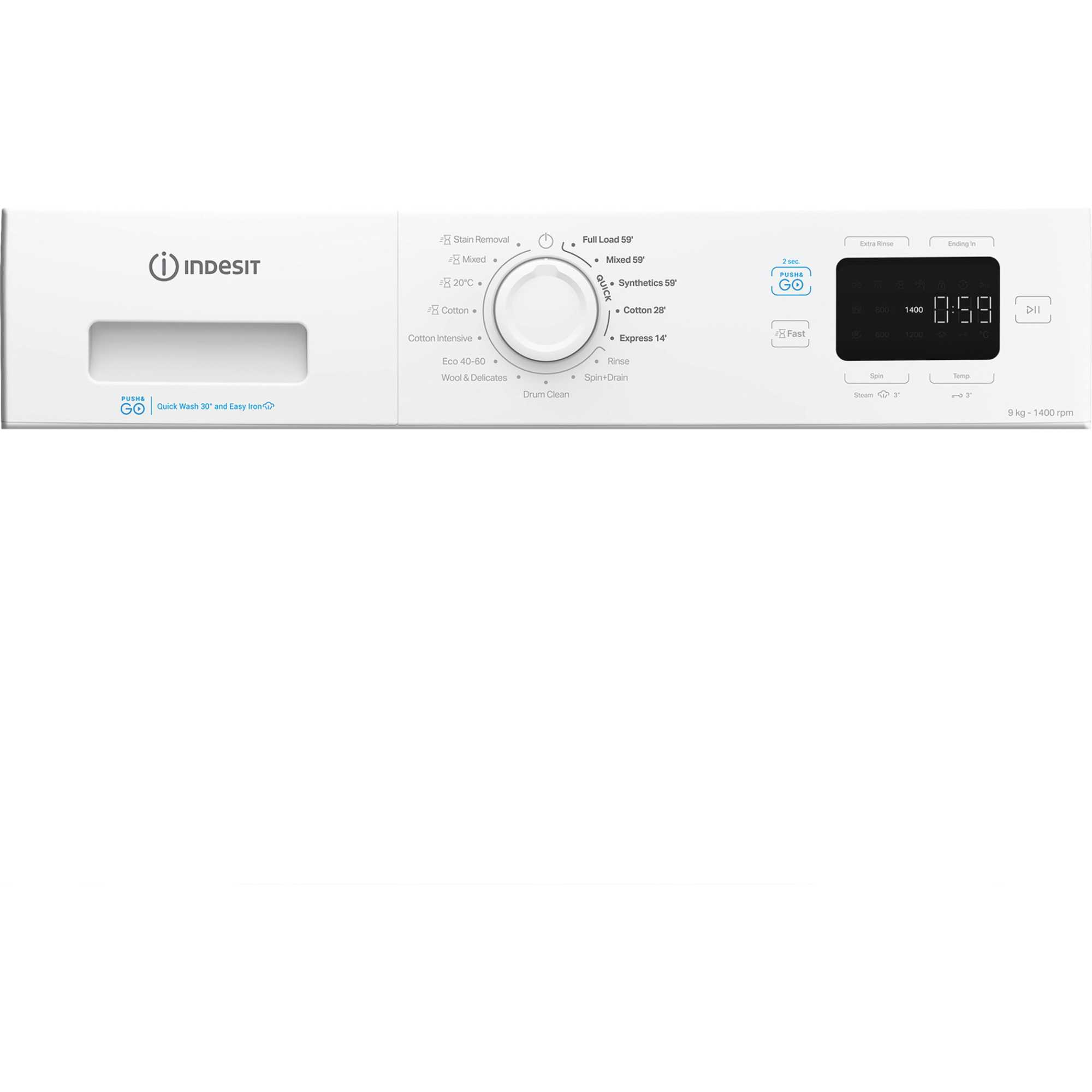 IP 946 PUSH&GO UK 9kg 1400rpm Washing Machine - White