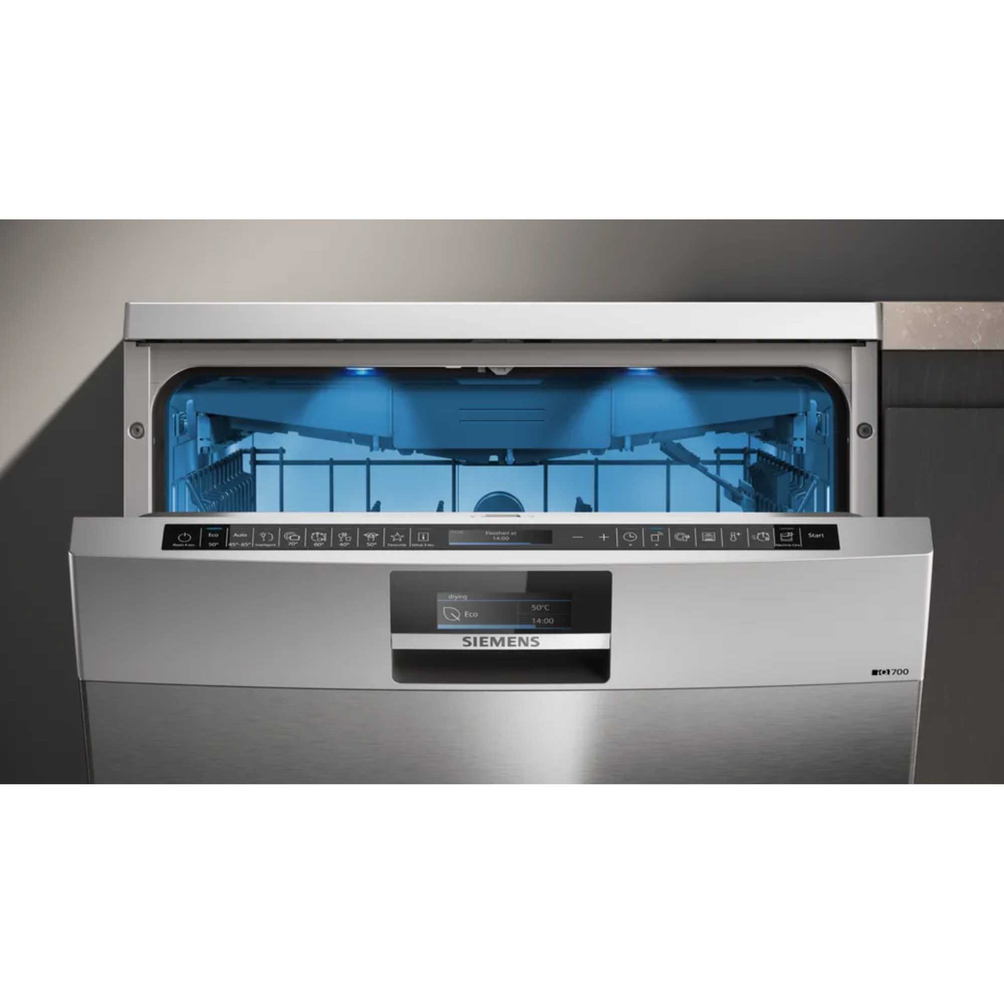 SN27TI02CE 14 Place Setting Smart Dishwasher - Anti-Fingerprint Brushed Steel