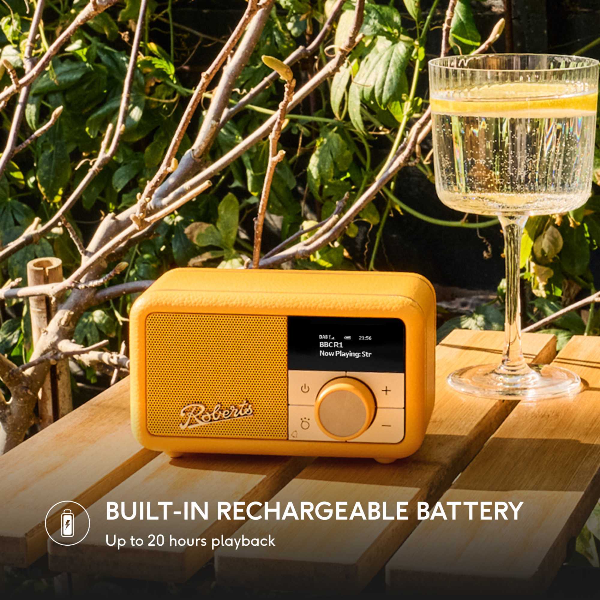 Revival Petite 2 DAB/DAB+/FM Bluetooth Portable Radio - Sunburst Yellow