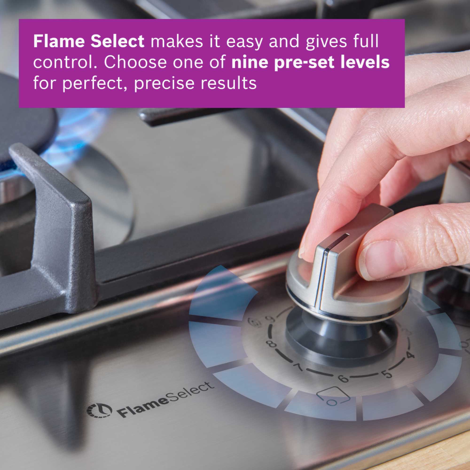 PCP6A5I90 Series 6 58cm 4 Zone Gas Hob - Stainless Steel