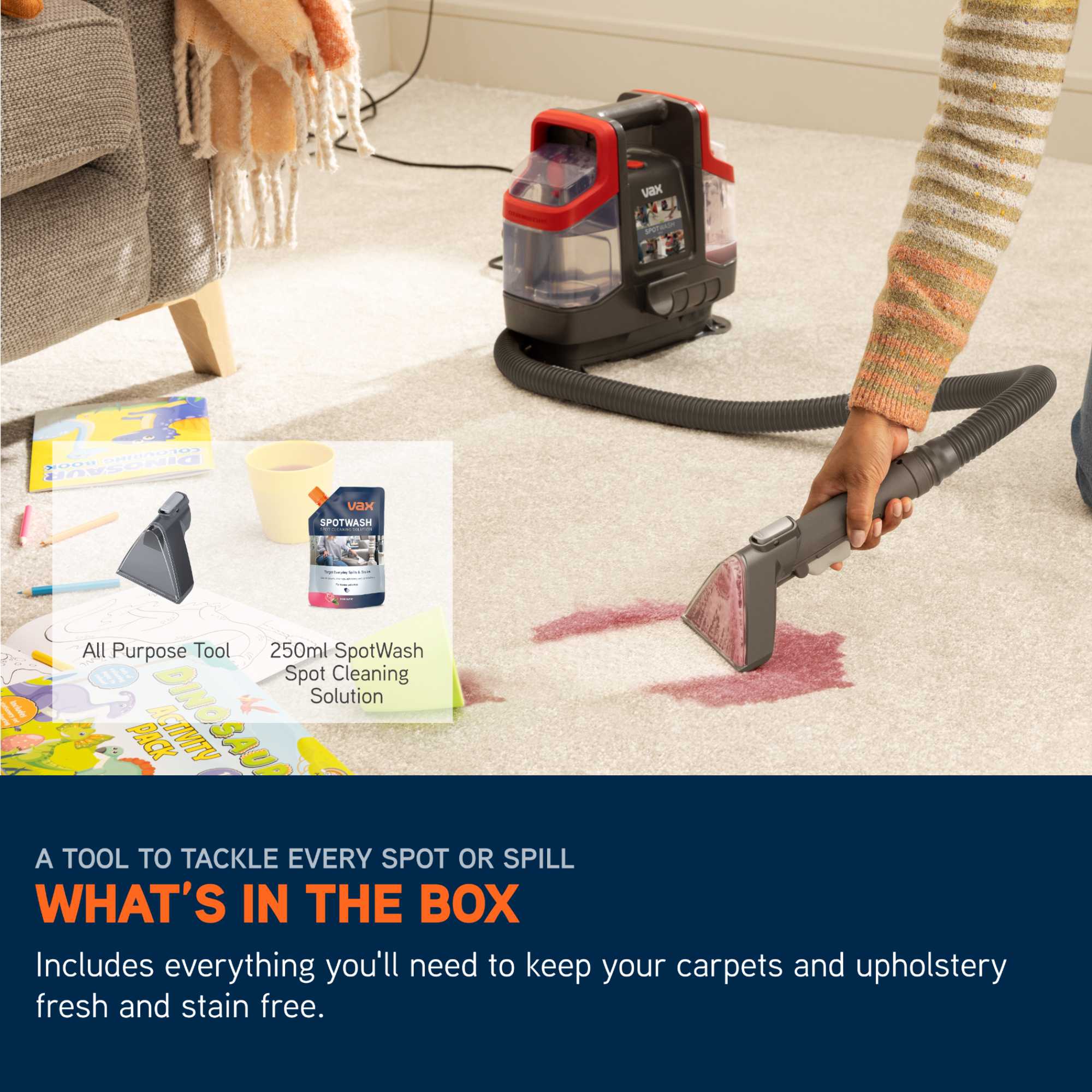 CDSW-MCXS Spotwash Mini Spot Cleaner Handheld - Grey/Red