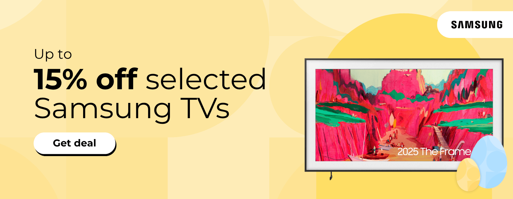 Up to 15% off selected Samsung TVs