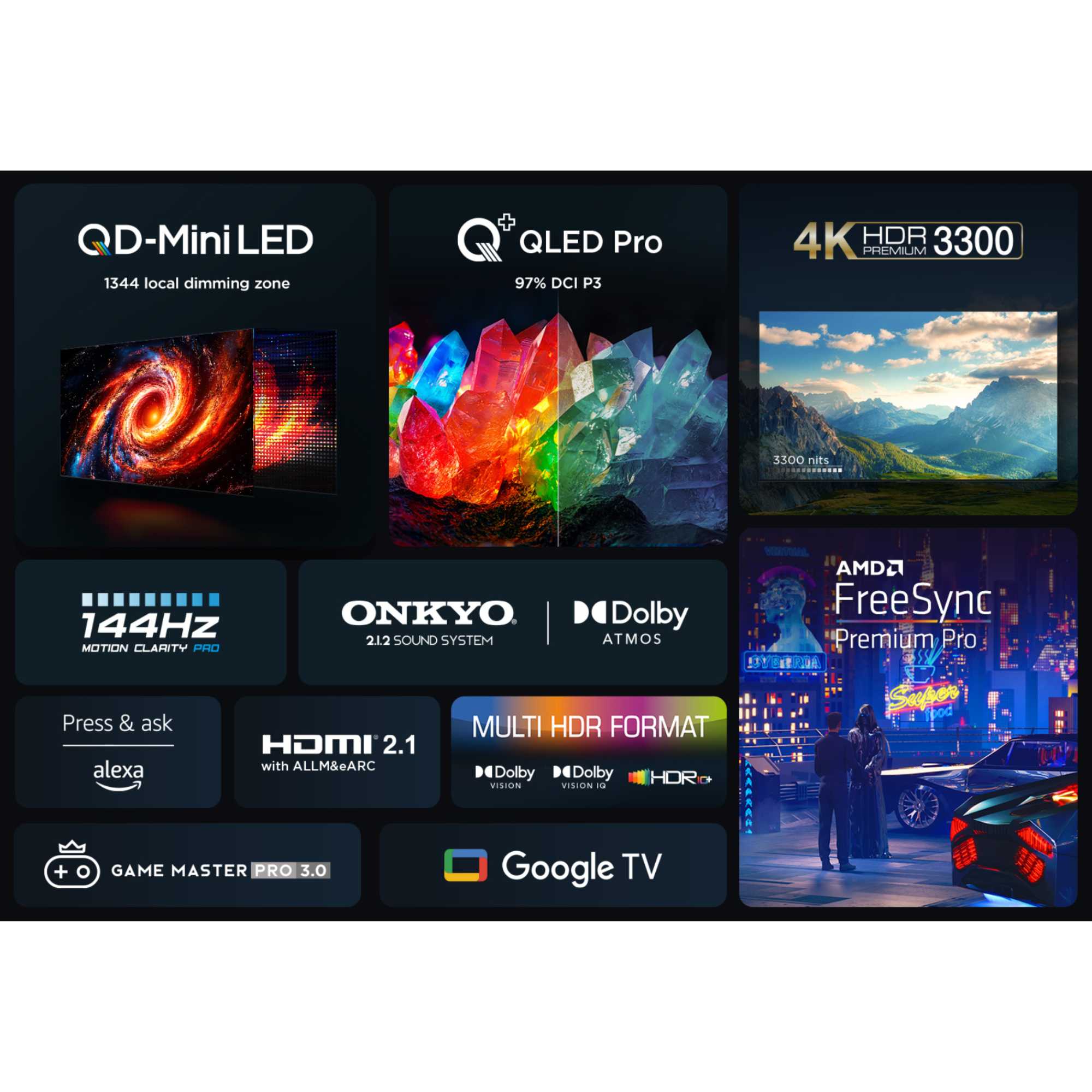 C855K 85" 4K QD-Mini LED HDR Premium Google Smart TV - 85C855K