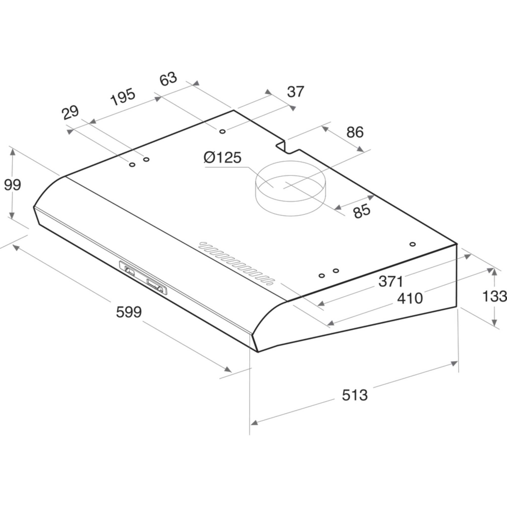 PSLMO65FLSK 600mm Visor Cooker Hood
