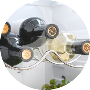 Drink storage in a fridge freezer.