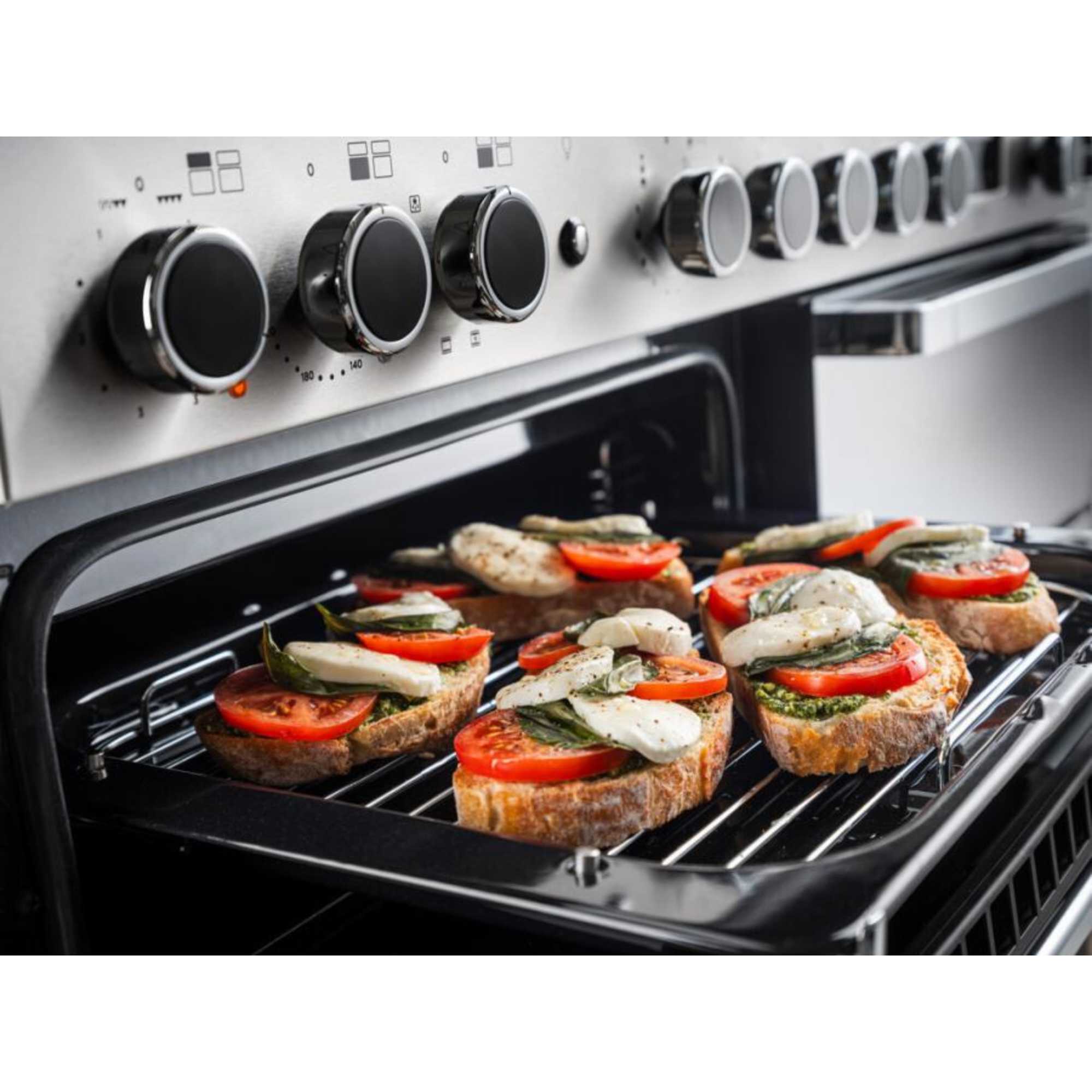 EDDL100DFGBLKCM Edge Deluxe 100 Dual Fuel Range Cooker - Black with Chrome Trim