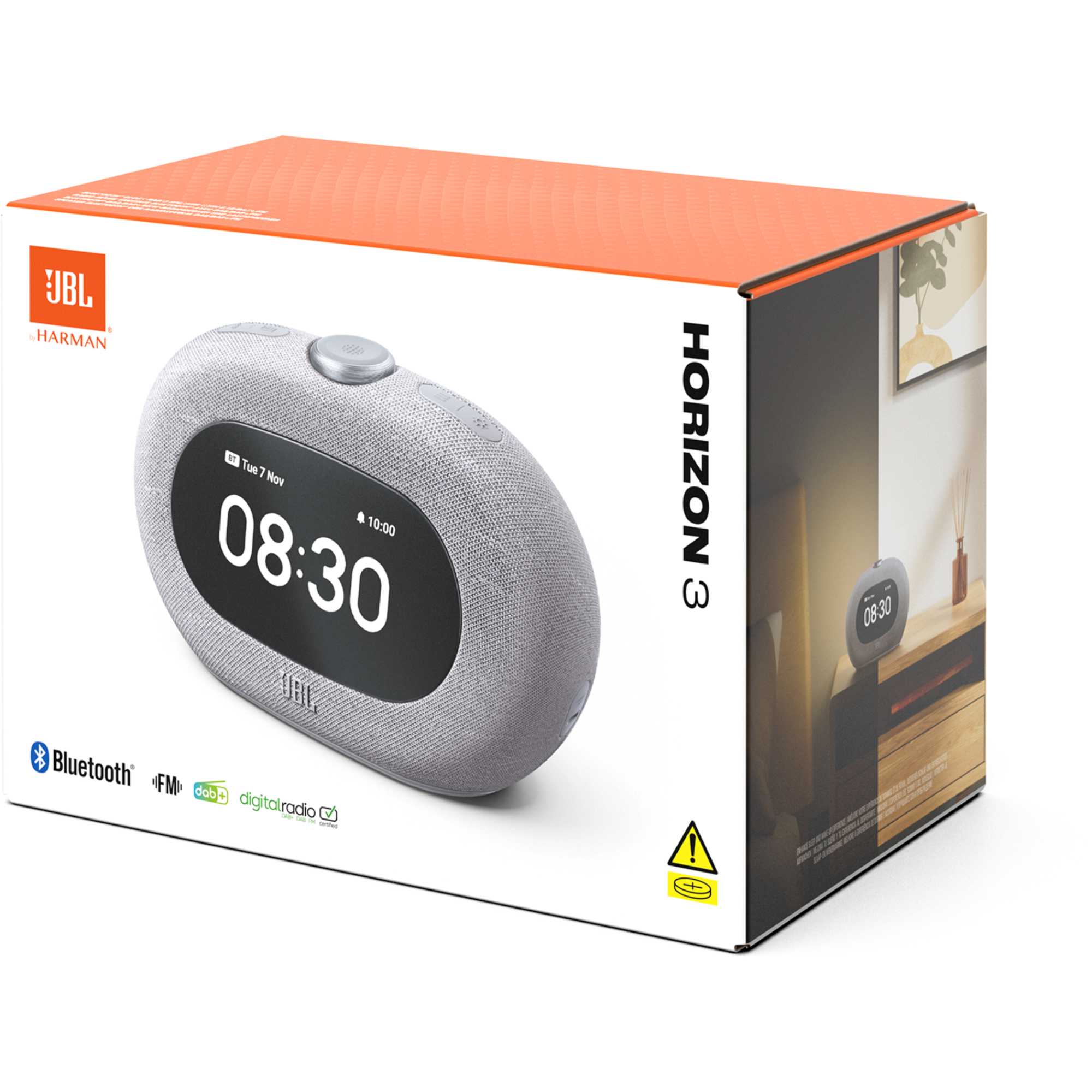 Horizon 3 FM DAB Bluetooth Clock Radio - Grey