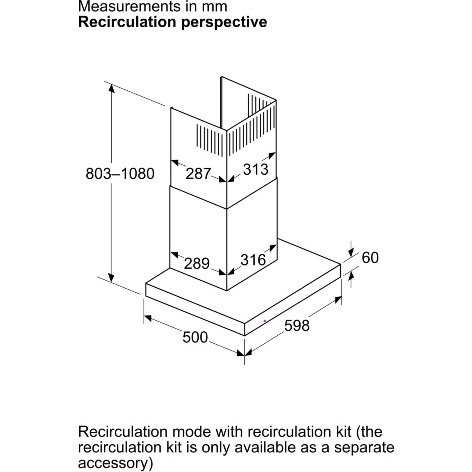 DWB65CC30B Series 4 60cm Wall-Mounted Cooker Hood - Stainless Steel
