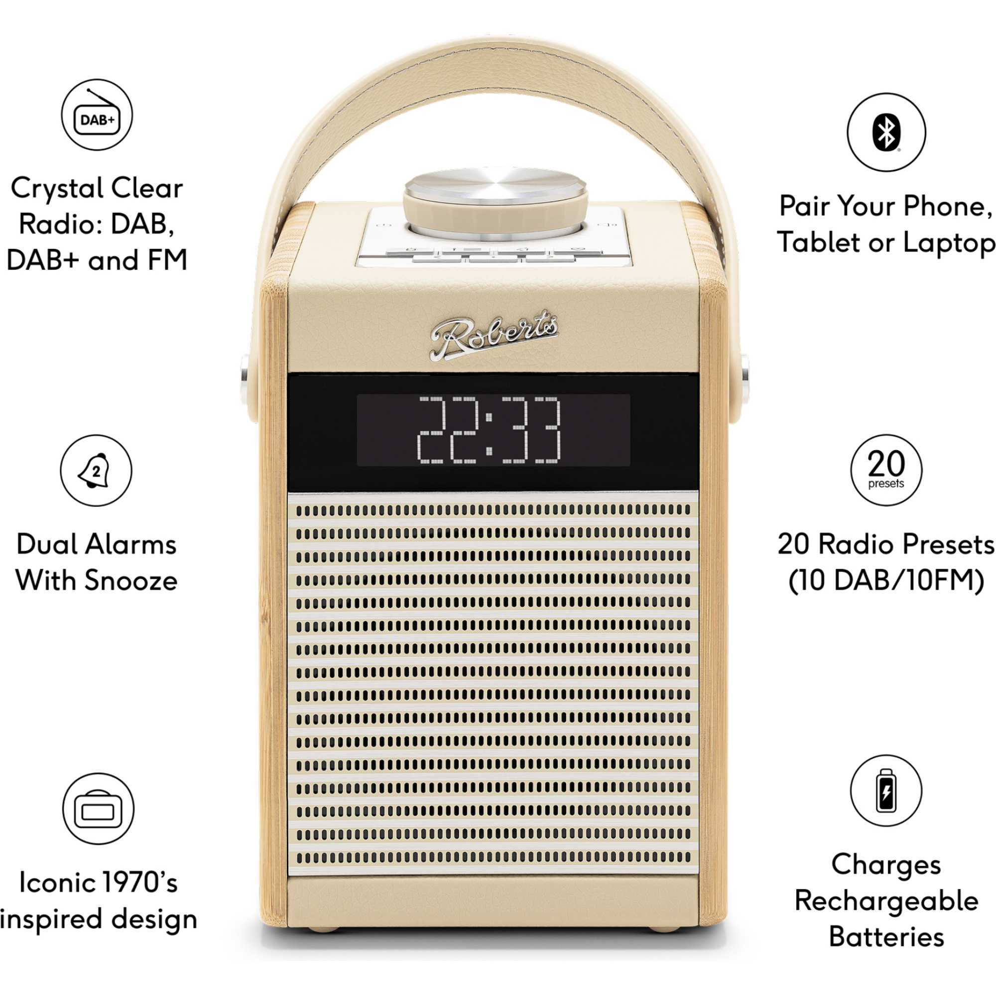 Rambler Midi DAB+/FM Radio - Pastel Cream
