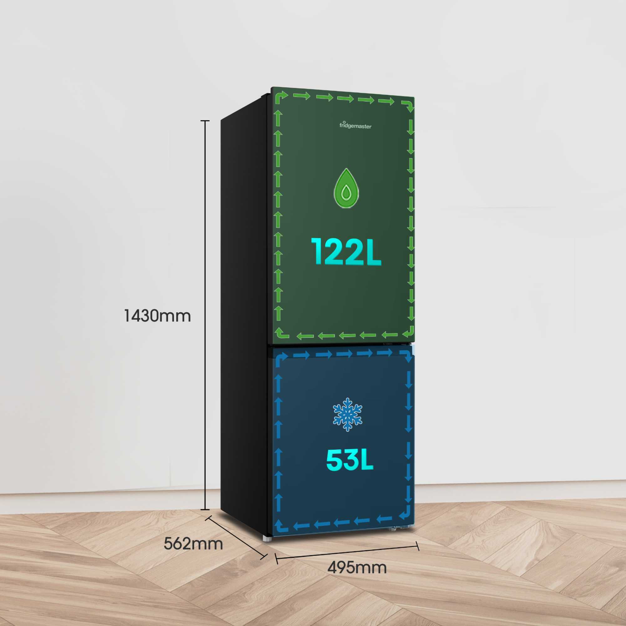 MC50165EB 175l Capacity Fridge Freezer - Black