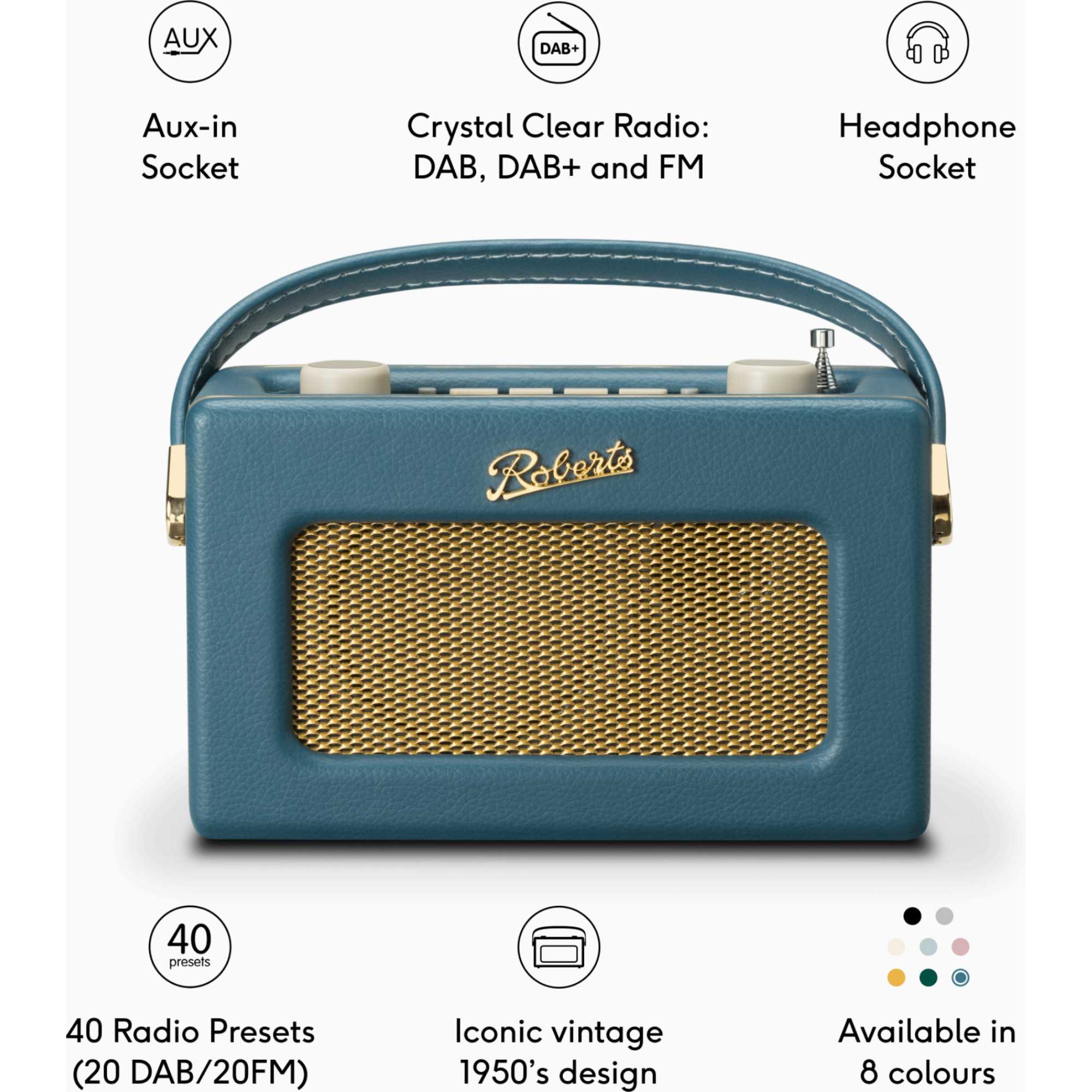 Revival Uno BT DAB/DAB+/FM Radio - Teal Blue
