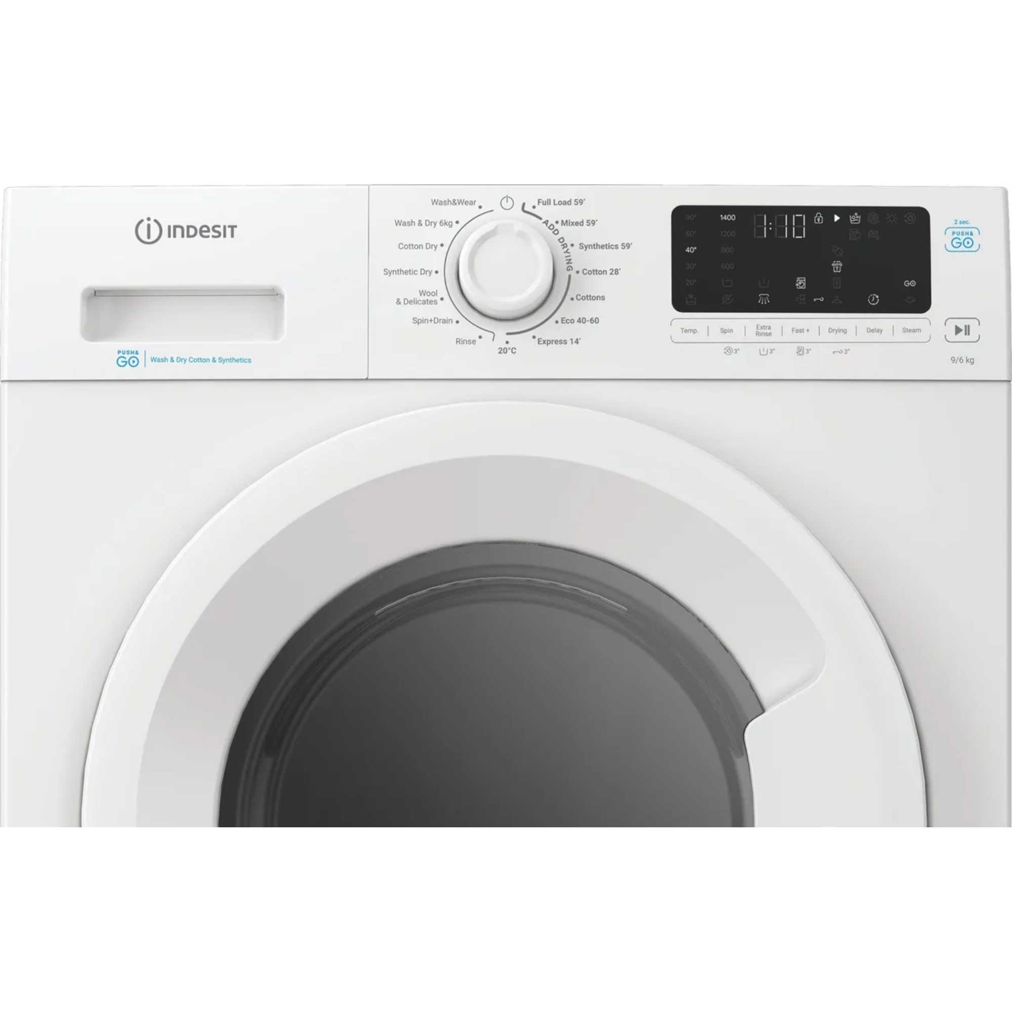 IDP 9646 PUSH&GO UK 9kg / 6kg Washer Dryer with 1400 rpm - White