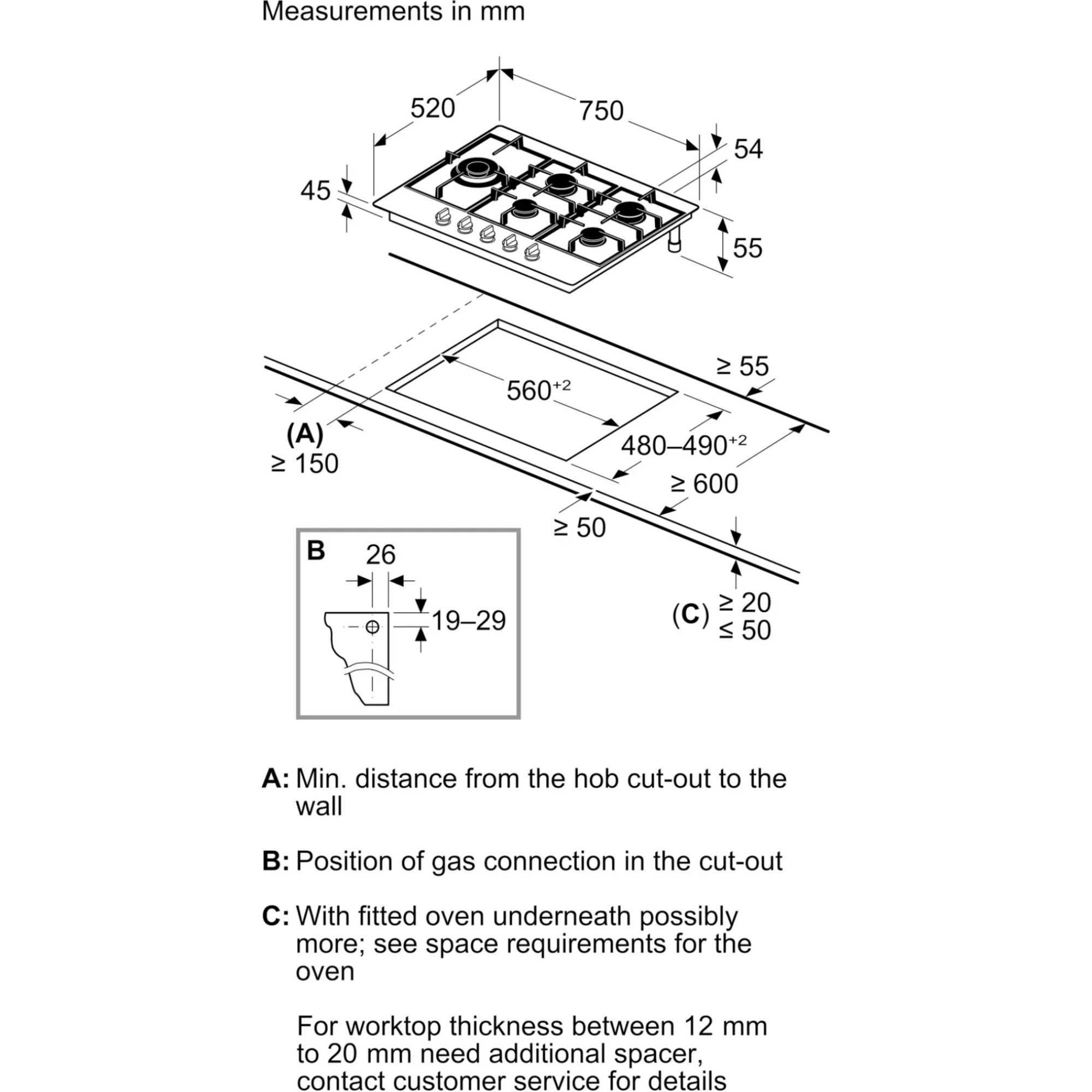 Series 4 PGM7B5K90 750mm Built-in Hob - Stainless Steel
