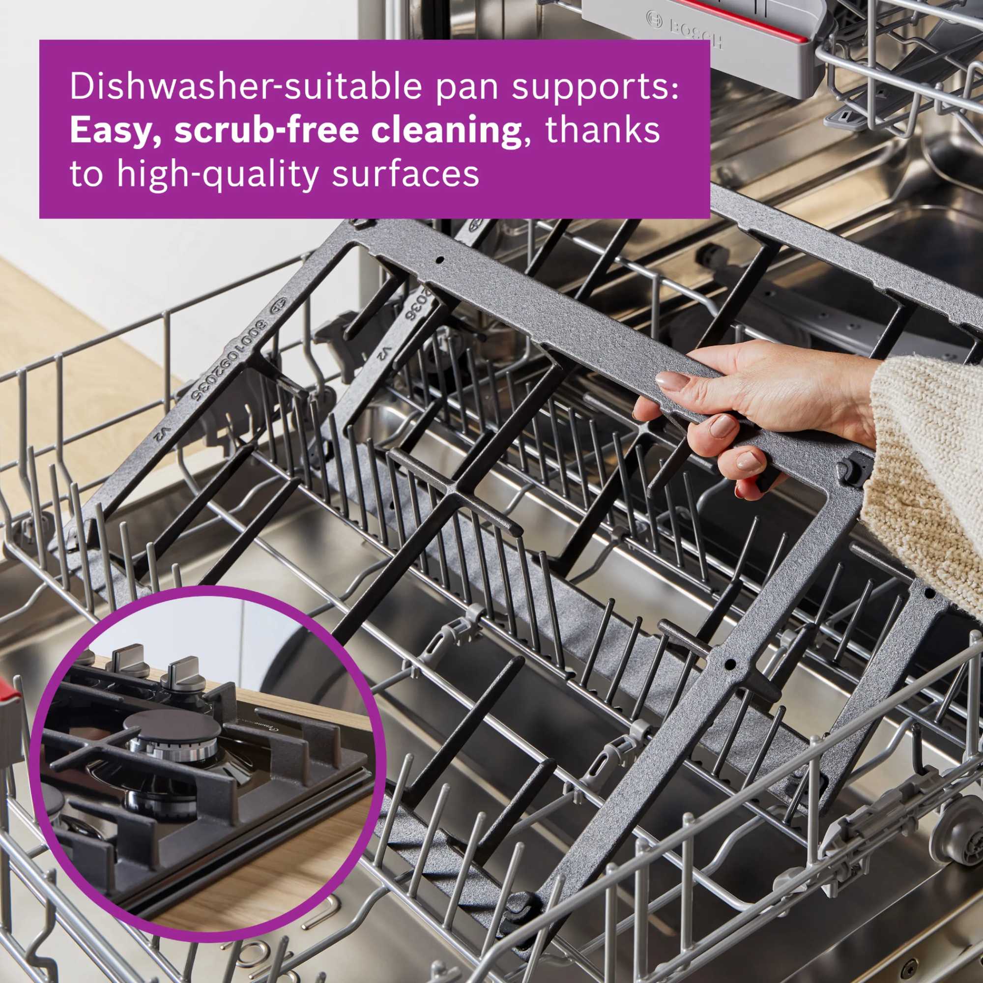 Series 6 PPQ7A6I40 75cm Gas Hob 5 Burners Tempered Glass - Black