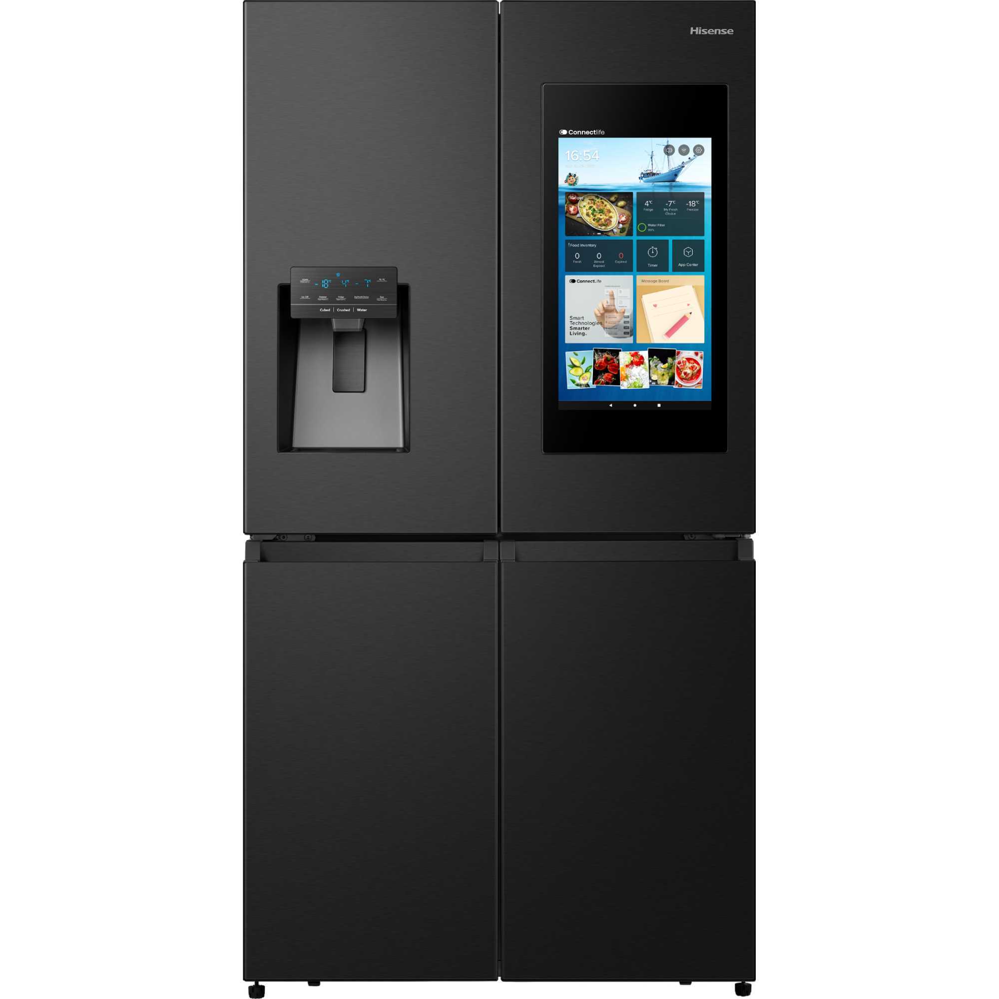 RQ760N4IFE Cross Door American Style Smart Display Fridge Freezer - Black