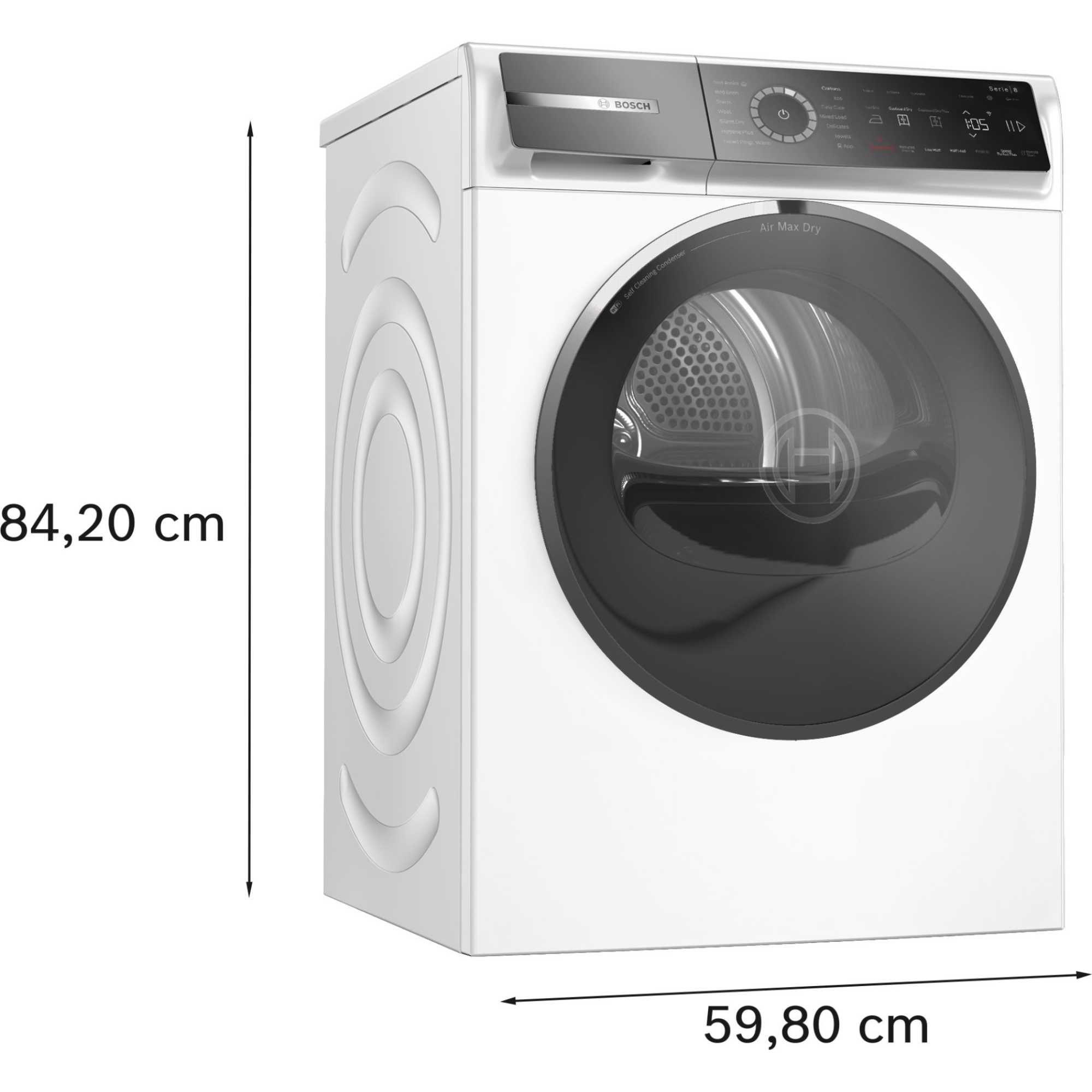 WRB247C9GB Series 8 9kg Smart Heat Pump Tumble Dryer - White