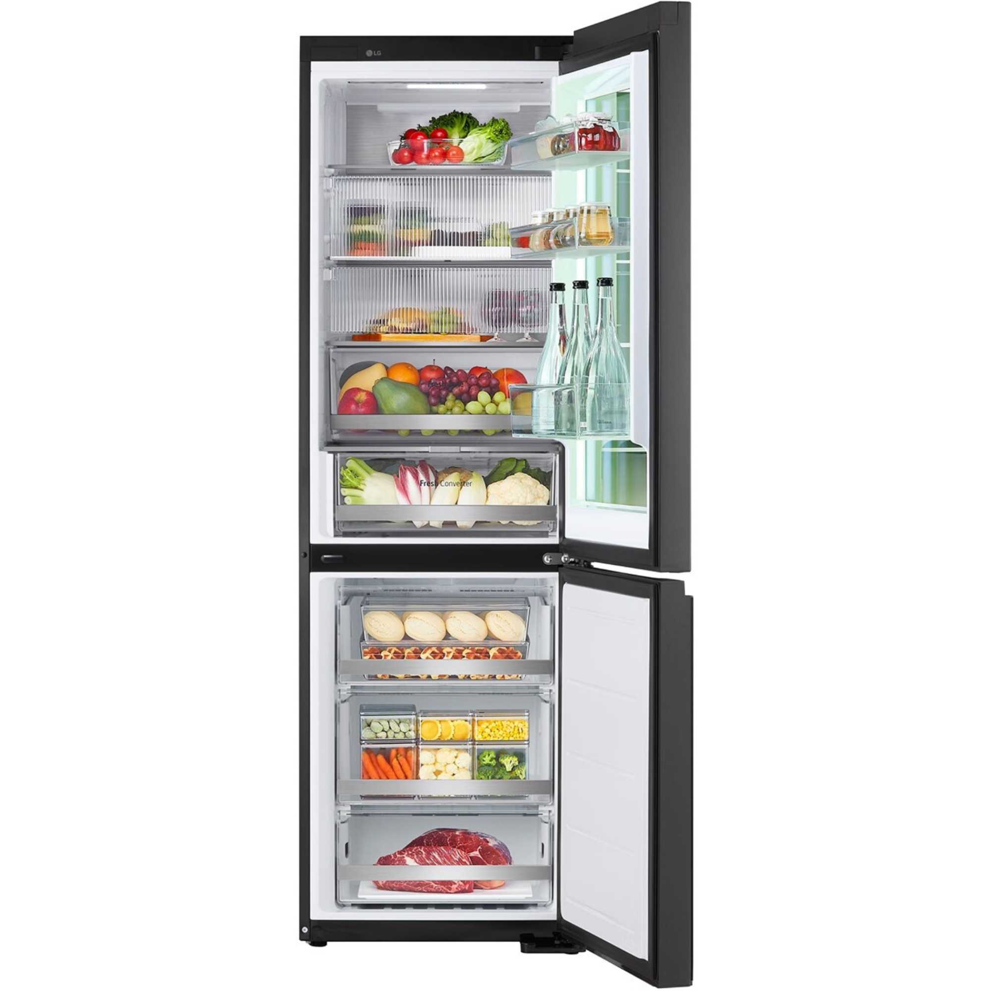 GBG7190CEV 349l Total No Frost InstaView Fridge Freezer - Essence Black Steel
