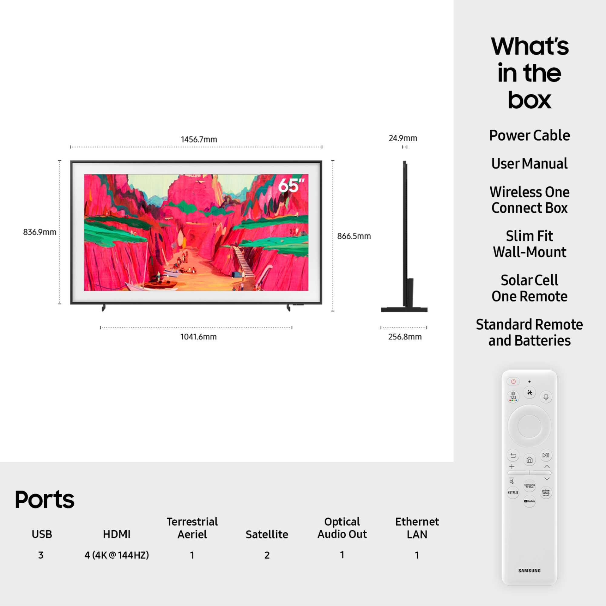 The Frame Pro 65" 4K Ultra HD Neo QLED Neo Quantum HDR Smart TV QE65LS03FW