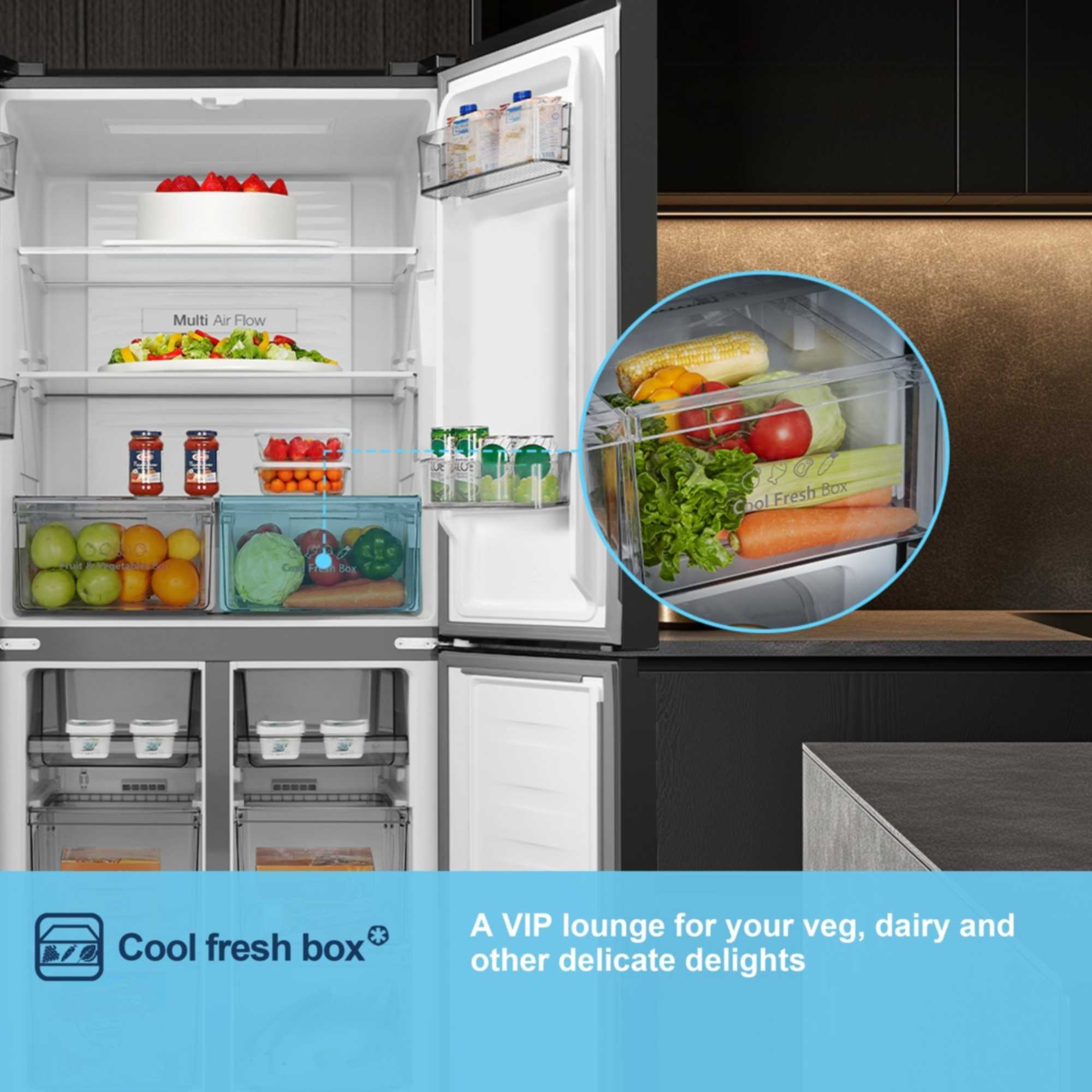 American Style Fridge Freezer 60/40 Total No Frost - Black - MQ79395EB