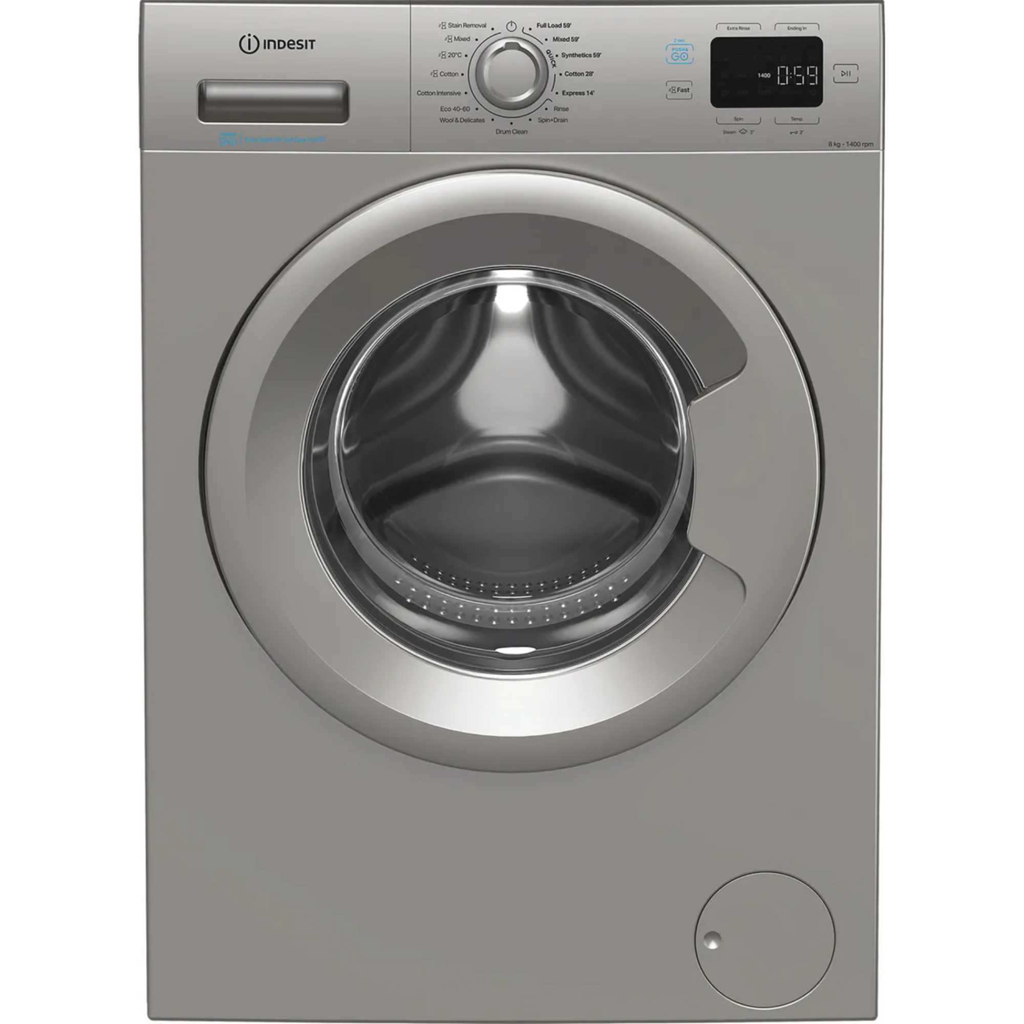 IP846SPUSHGOUK 1400rpm 8kg Washing Machine - Silver