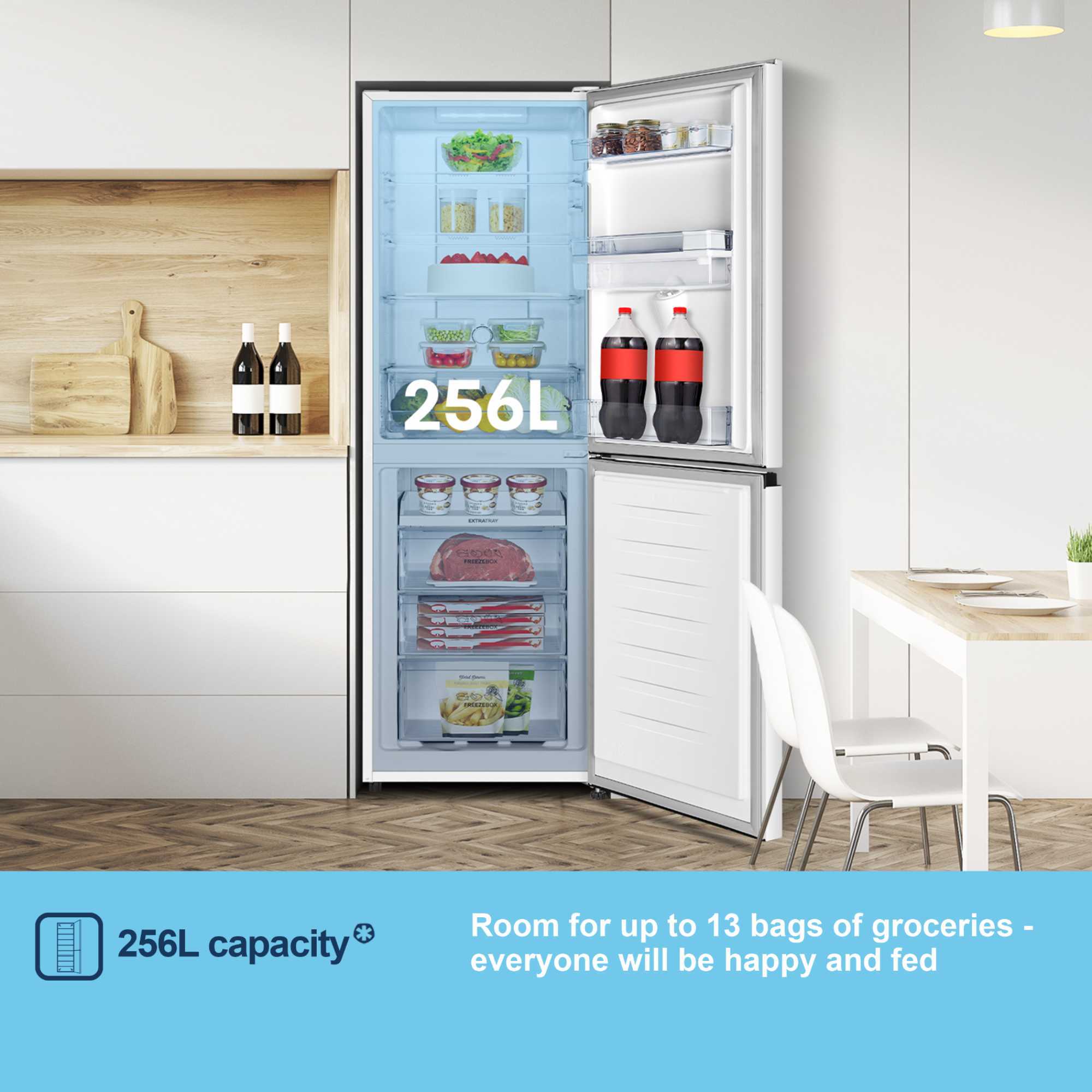 MC55251DE 256L Total No Frost Fridge Freezer with Water Dispenser - White