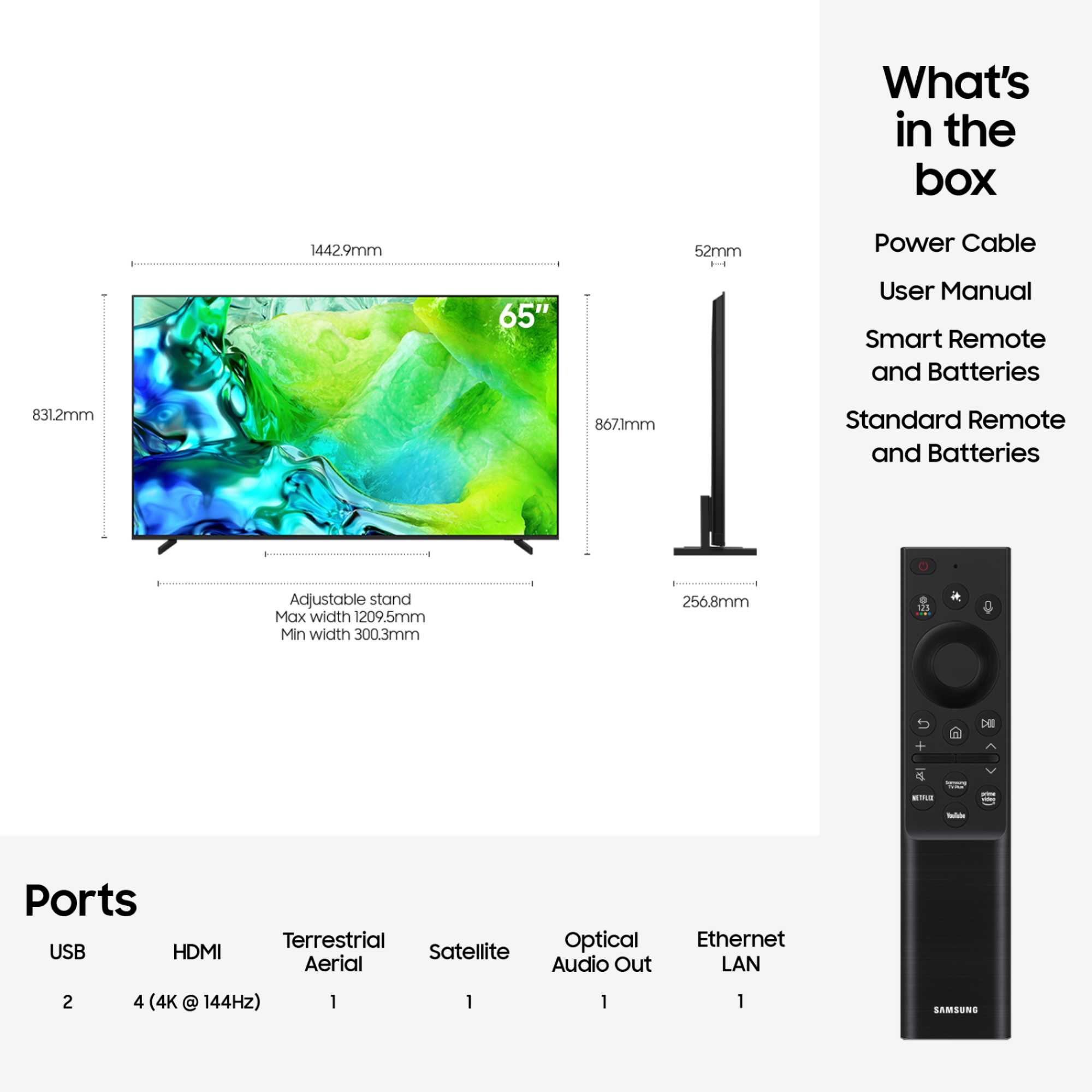 QN80H 65" 4K Ultra HD Neo QLED Smart TV - QE65QN80H