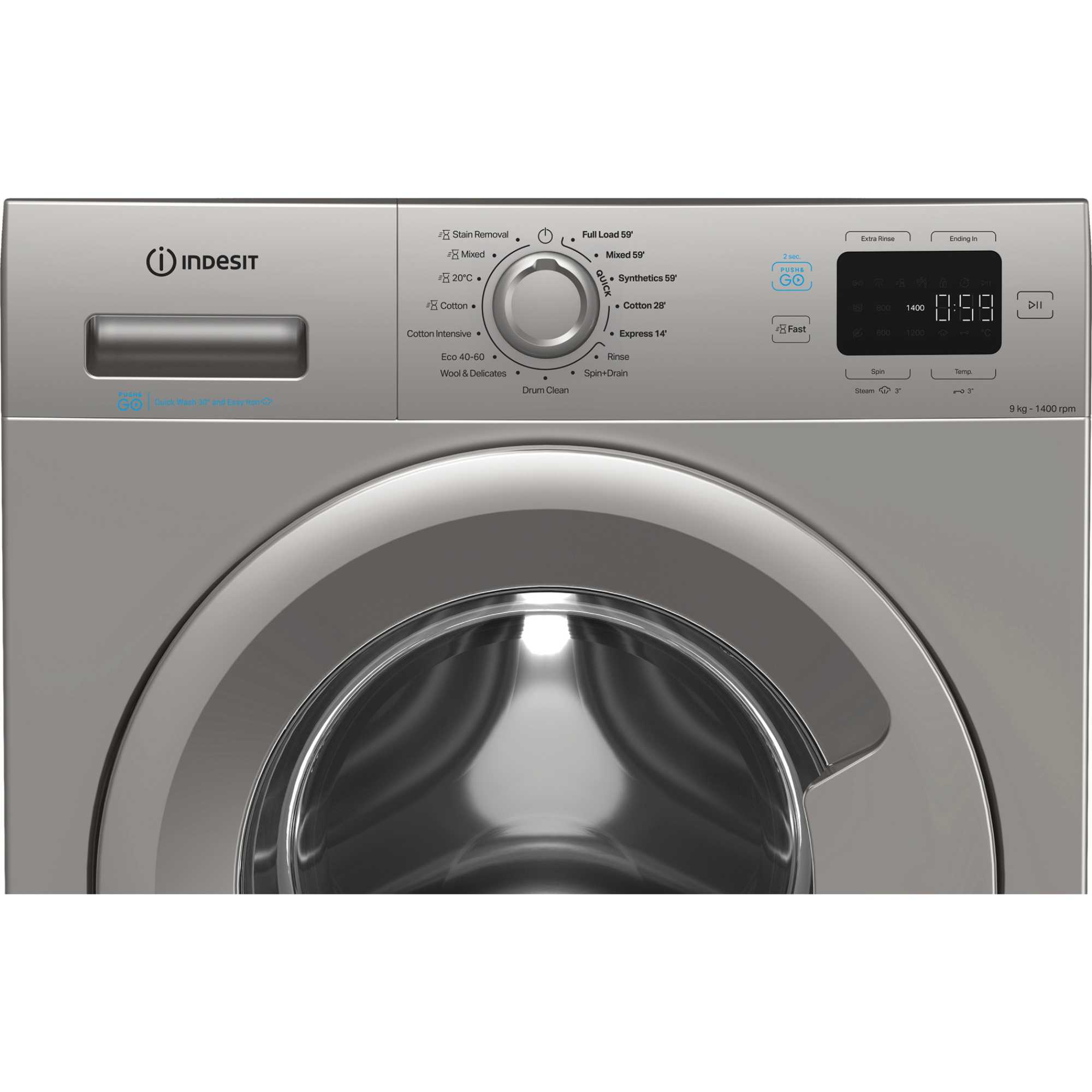 IP 946S PUSH&GO UK 9kg 1400rpm Washing Machine - Silver