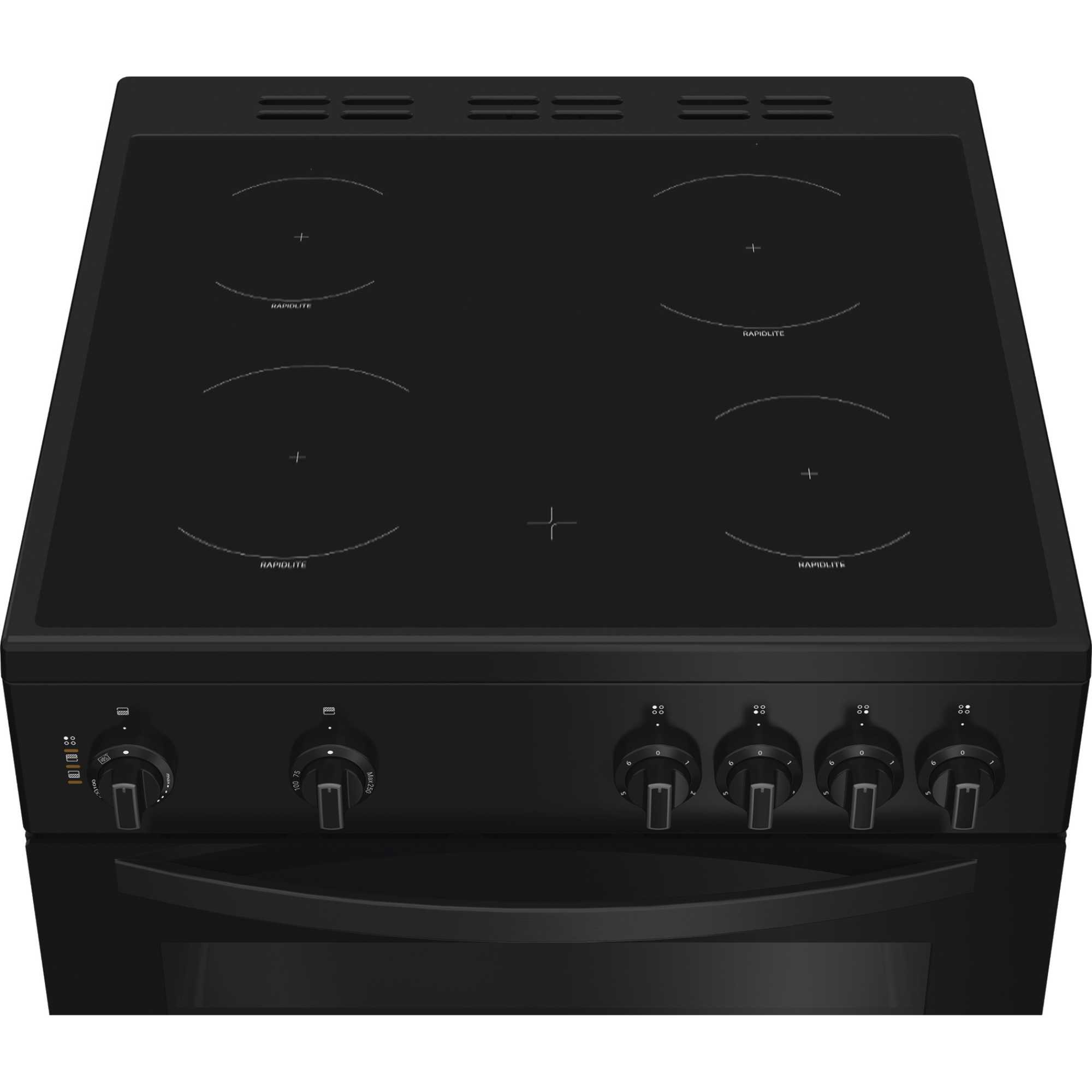 IDE6VMB 60cm Electric Double Cooker with Ceramic Hob - Black