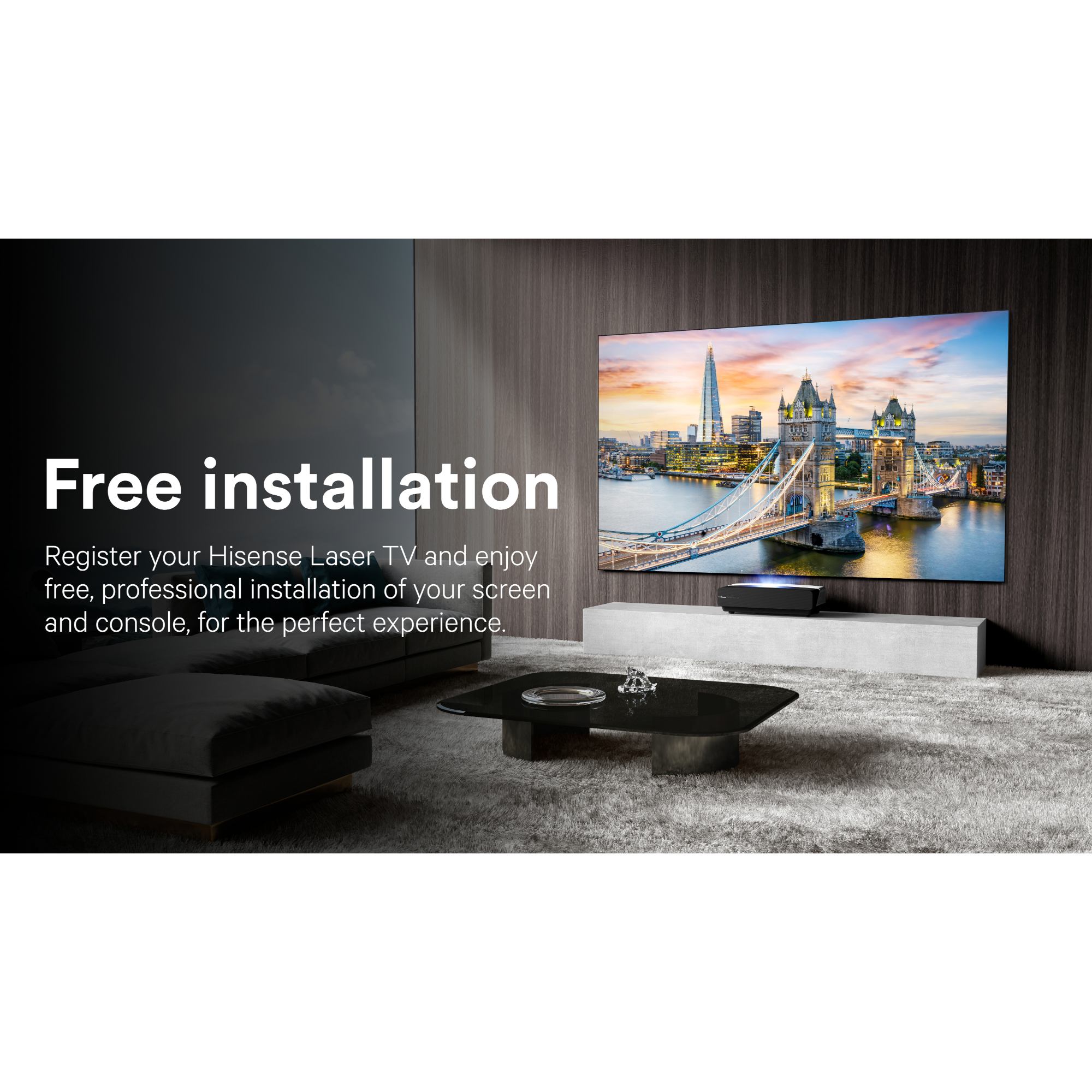 100L5FTUK-D12 100" Laser Projector - Black