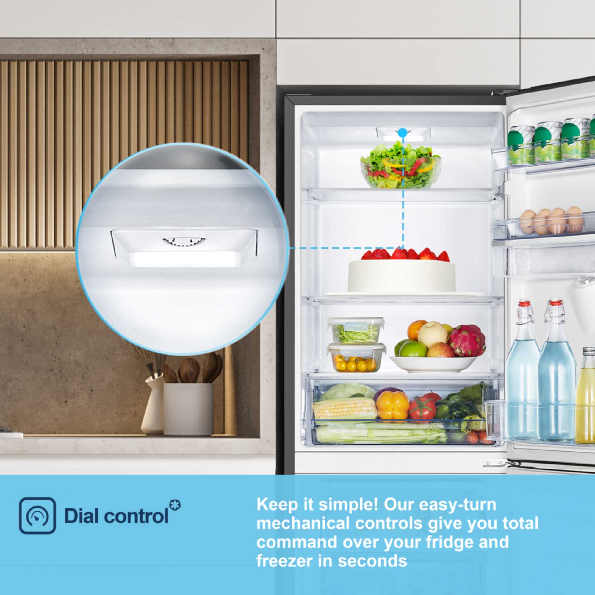 MC55240DEB 252l Fridge Freezer with Water Dispenser