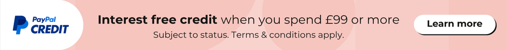 Interest free credit available with PayPal, T&Cs apply.