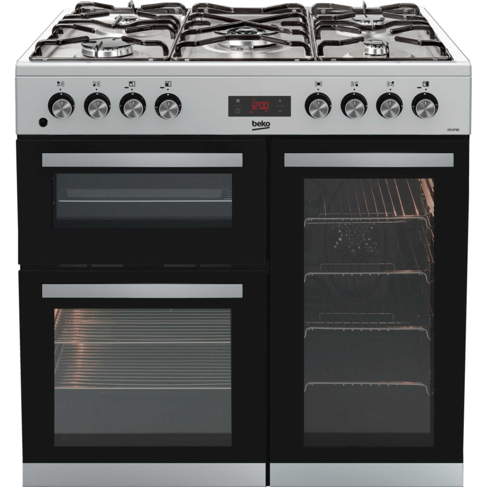 90cm Double Oven Range Cooker with 5 Burner Gas Hob - KDVF90X