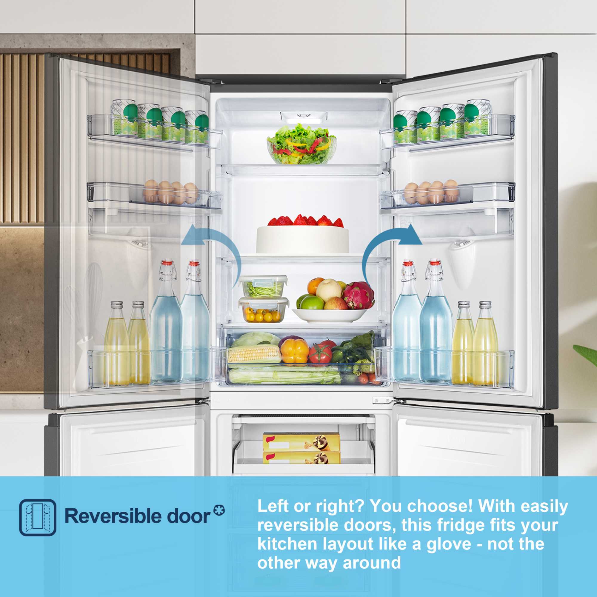 MC55240DEB 252l Fridge Freezer with Water Dispenser