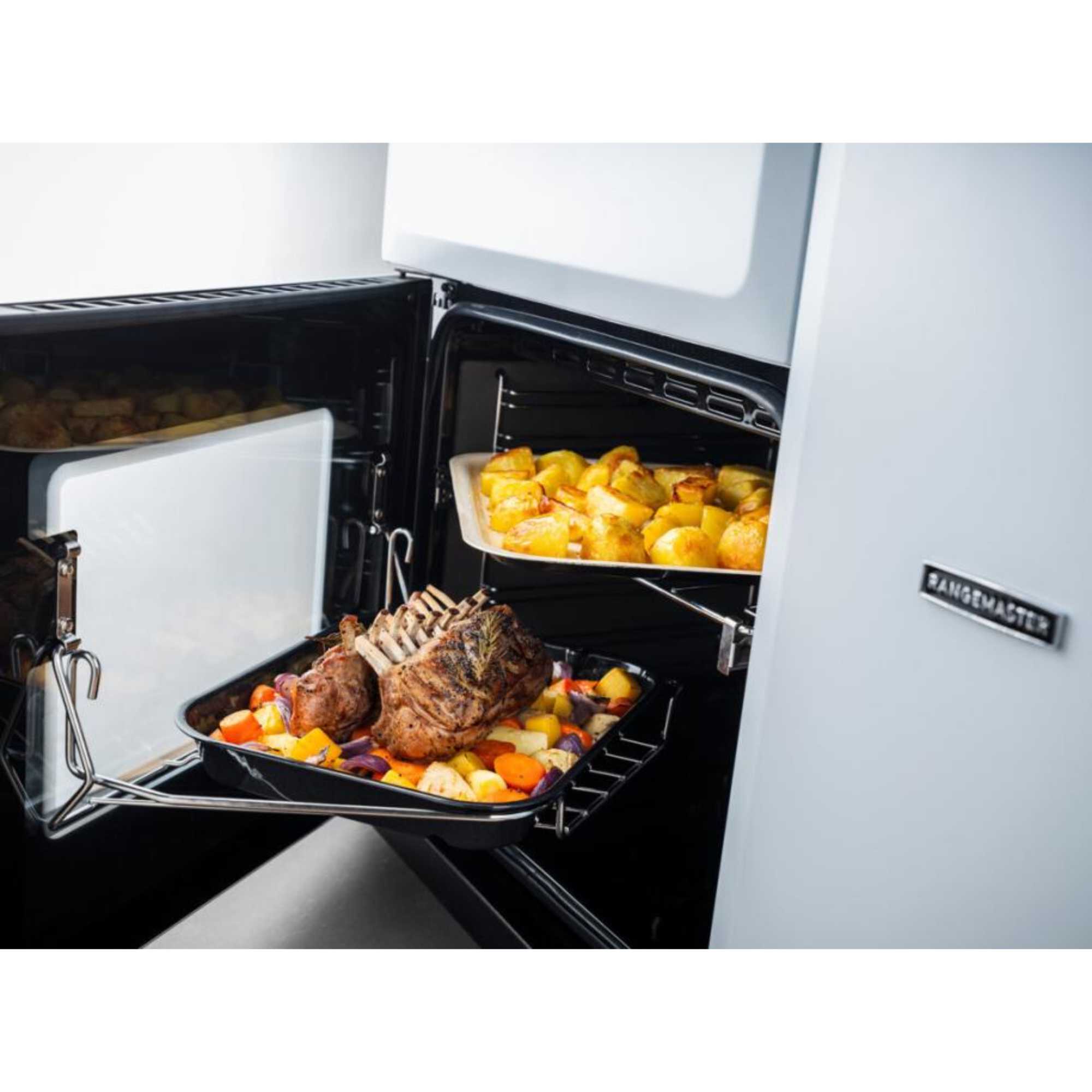 ESDL100EIPMSBCM1 Estel Deluxe 100 Induction Range Cooker - Misty Blue with Chrome Trim