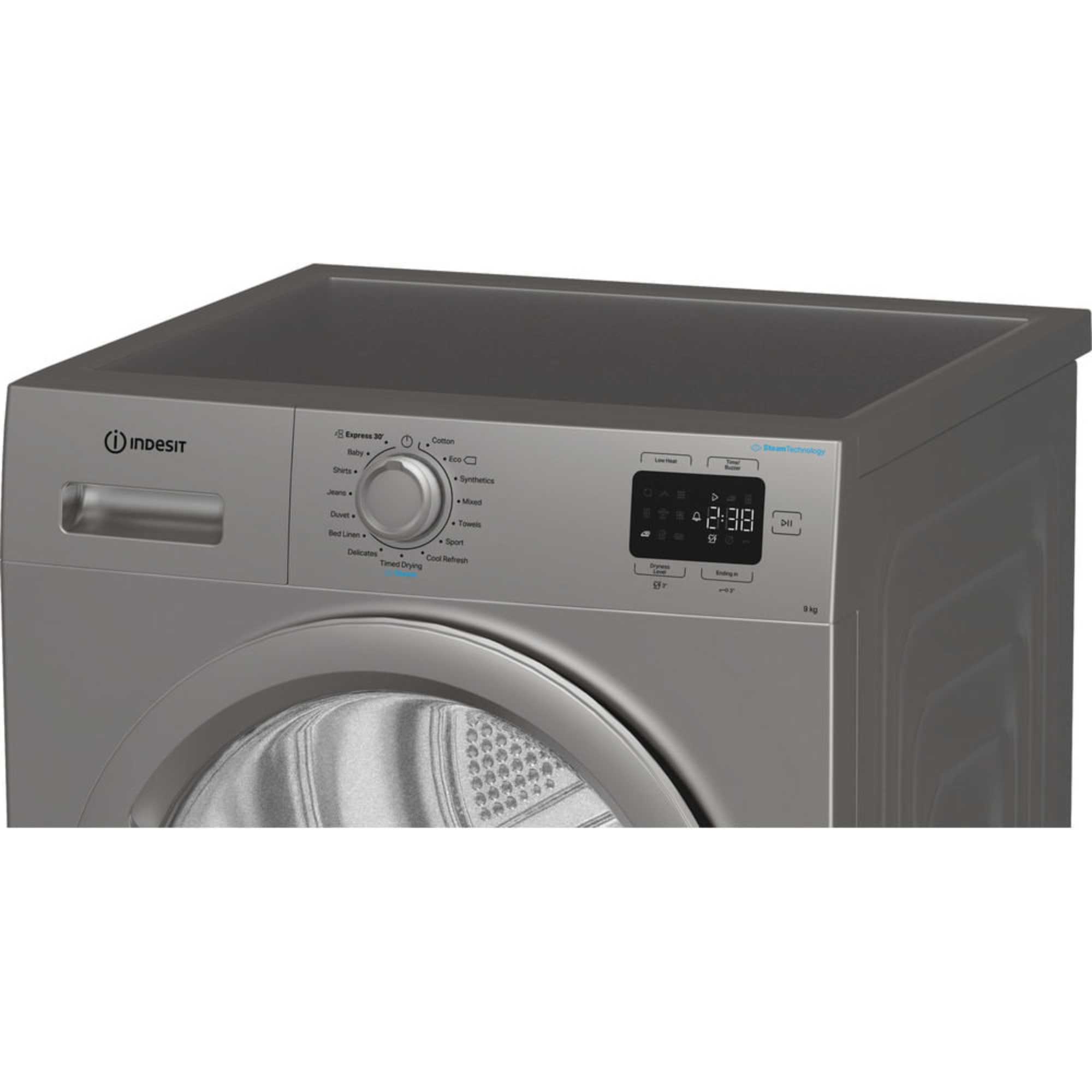 C YD 92D SS UK 9kg Heat Pump Tumble Dryer with Steam Technology - Silver