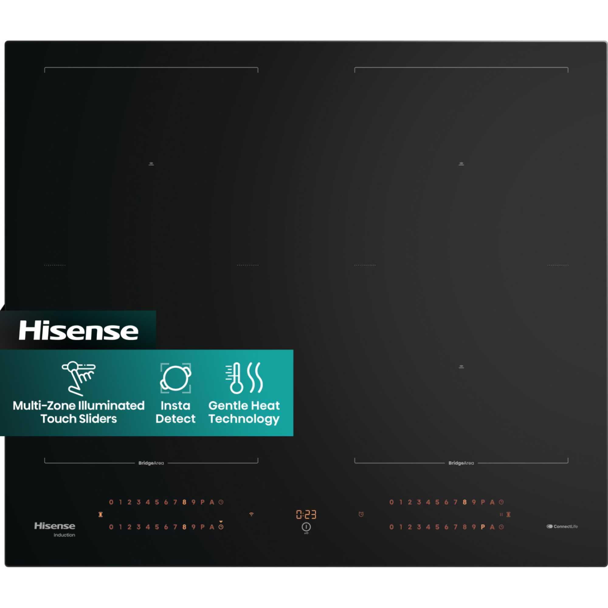HI6443BSCWF Hi8 60cm 4 Zone Induction Hob - Black
