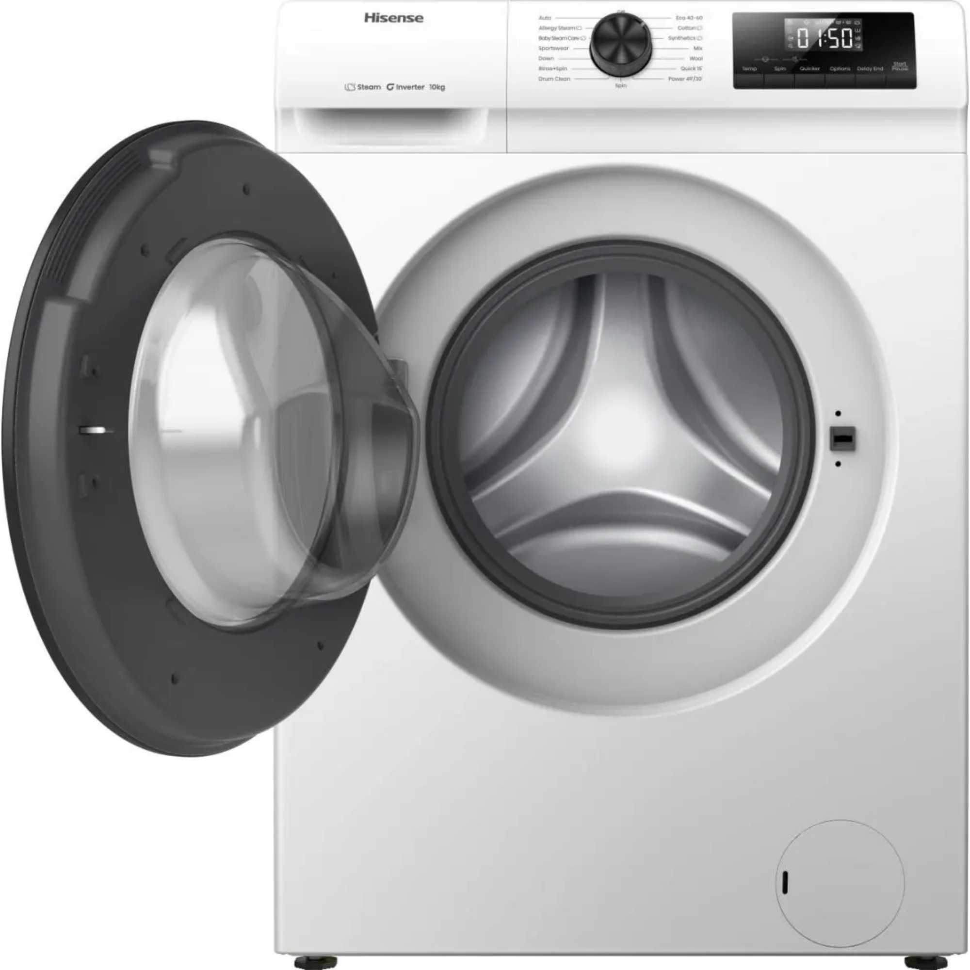 WF1Q1041BW 10kg 1400 Spin, Steam Washing Machine - White