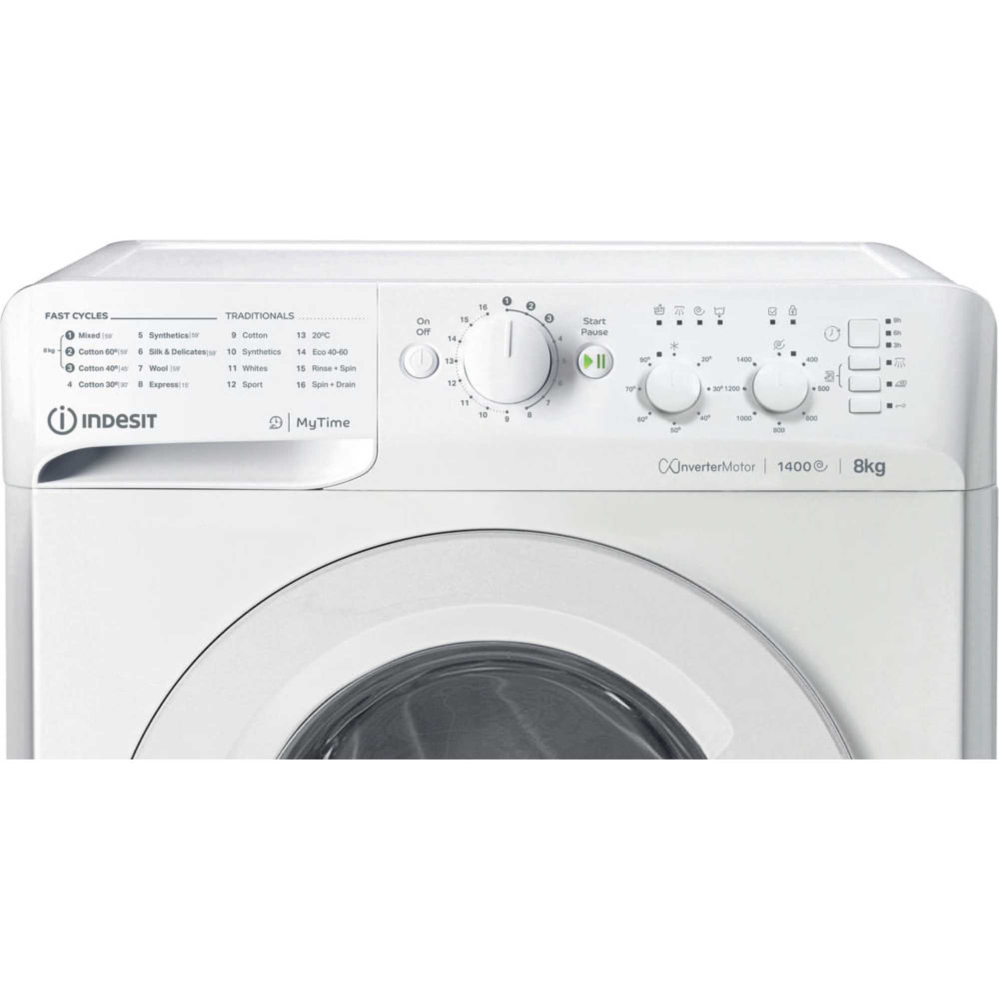MyTime 8kg 1400rpm Washing Machine - MTWC 81495 W UK
