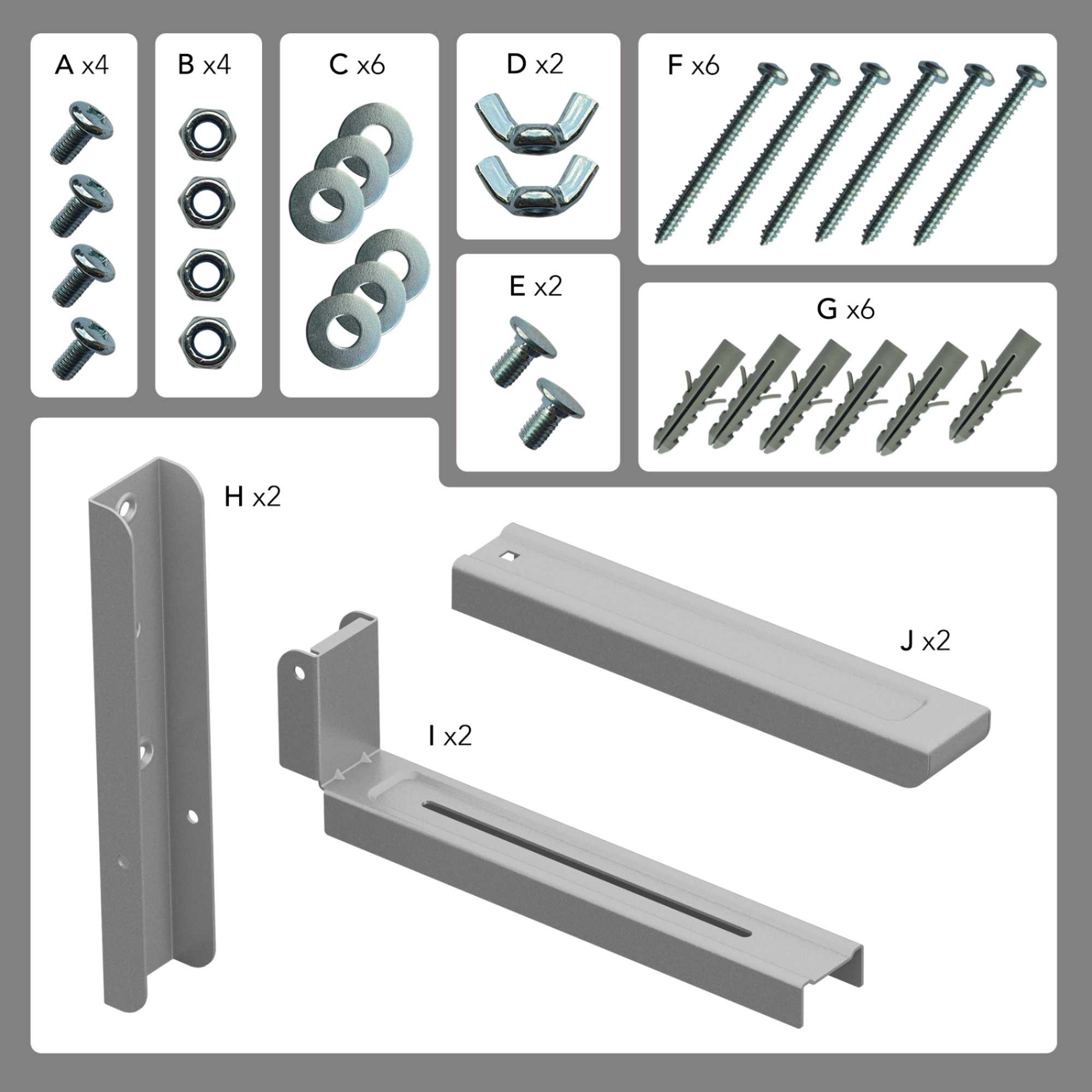 EM60S Universal Microwave Bracket - Silver