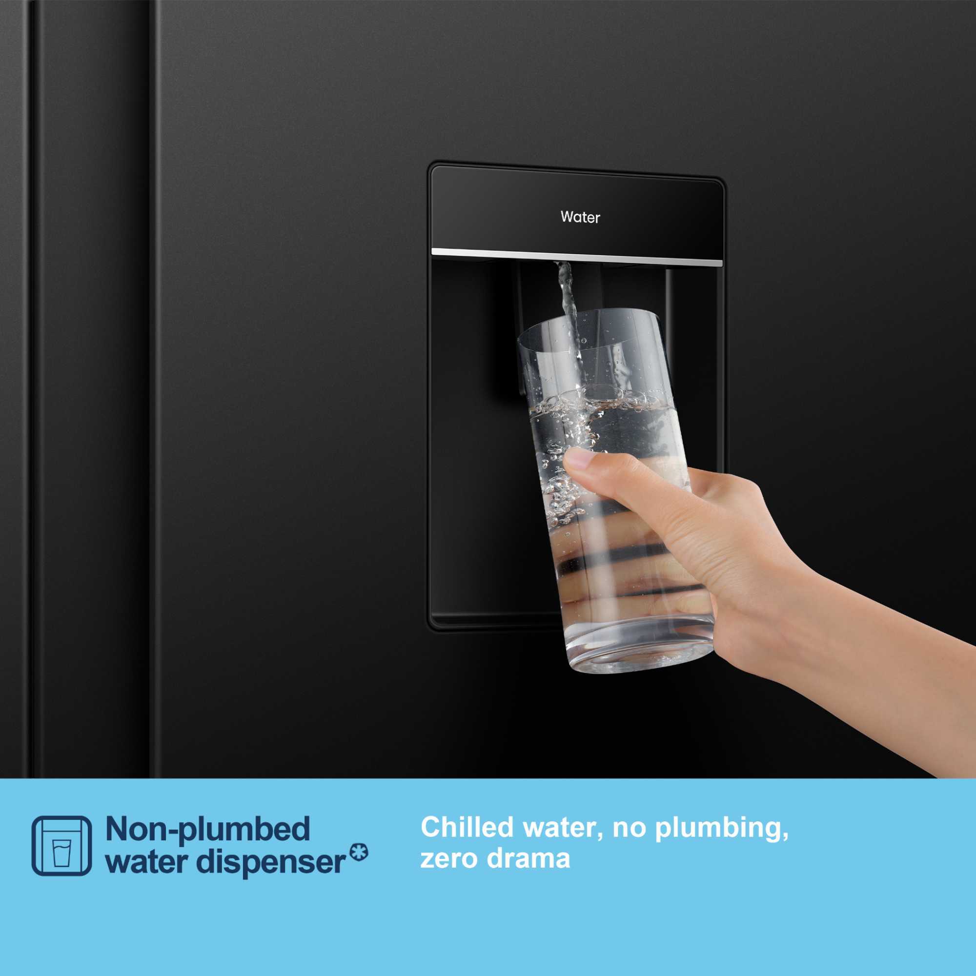 MS91558DEB 541l Side By Side American Style Fridge Freezer - Black