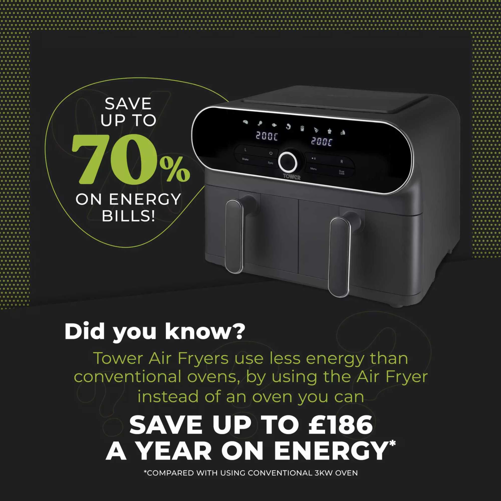 T17138 Elite 10.4L Dual Air Fryer Digital Display with Touch Screen