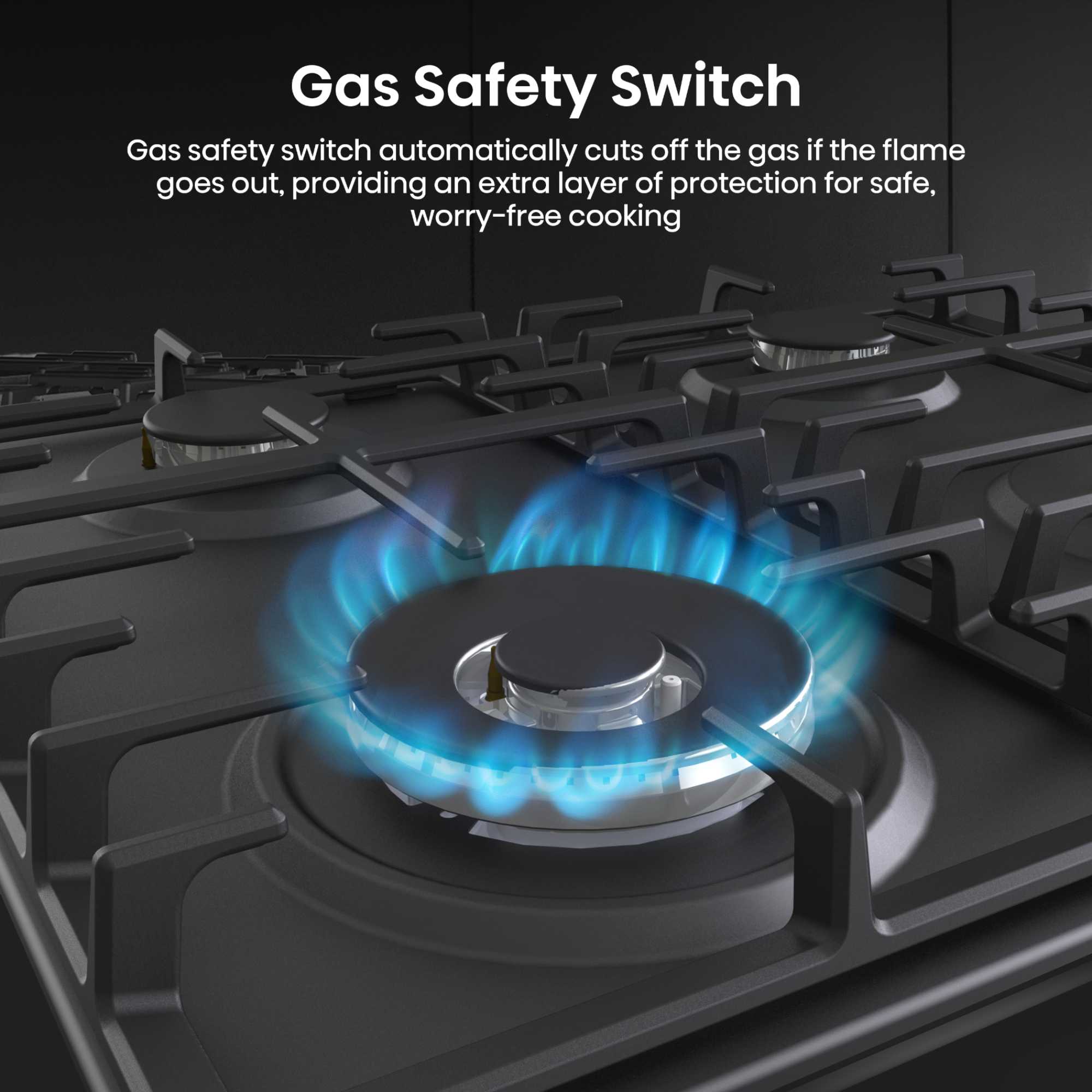 GM663BHF Hi2 60cm 4 Zone Gas Hob - Black