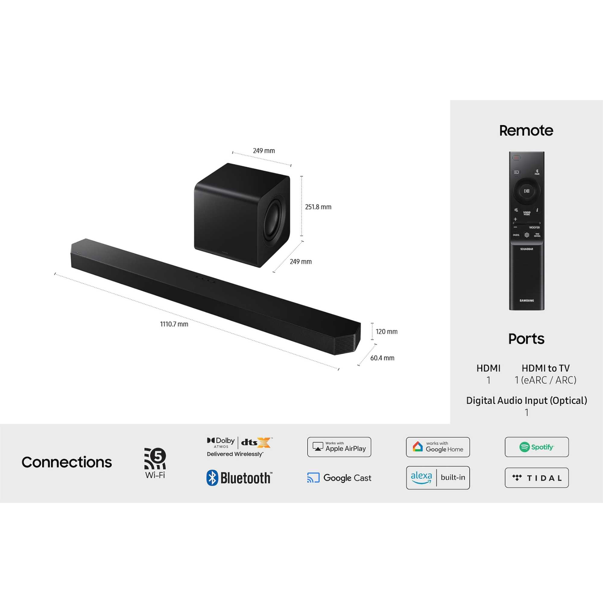 HWQ800F 5.2.1ch Subwoofer with Soundbar